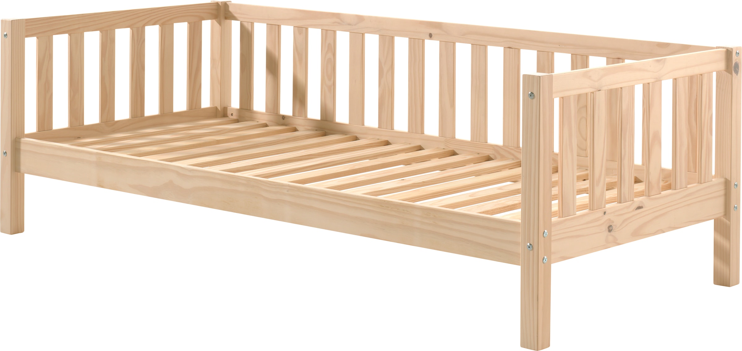 Vipack Lit simple »Sprossenumrandung, Kiefer massiv, stabil gebaut und zeitloses Design« L/H/P env. 211,2x68x97,8 cm, version pin laiteux ou blanc,  incl. sommier à lattes, avec ou sans tiroir de lit