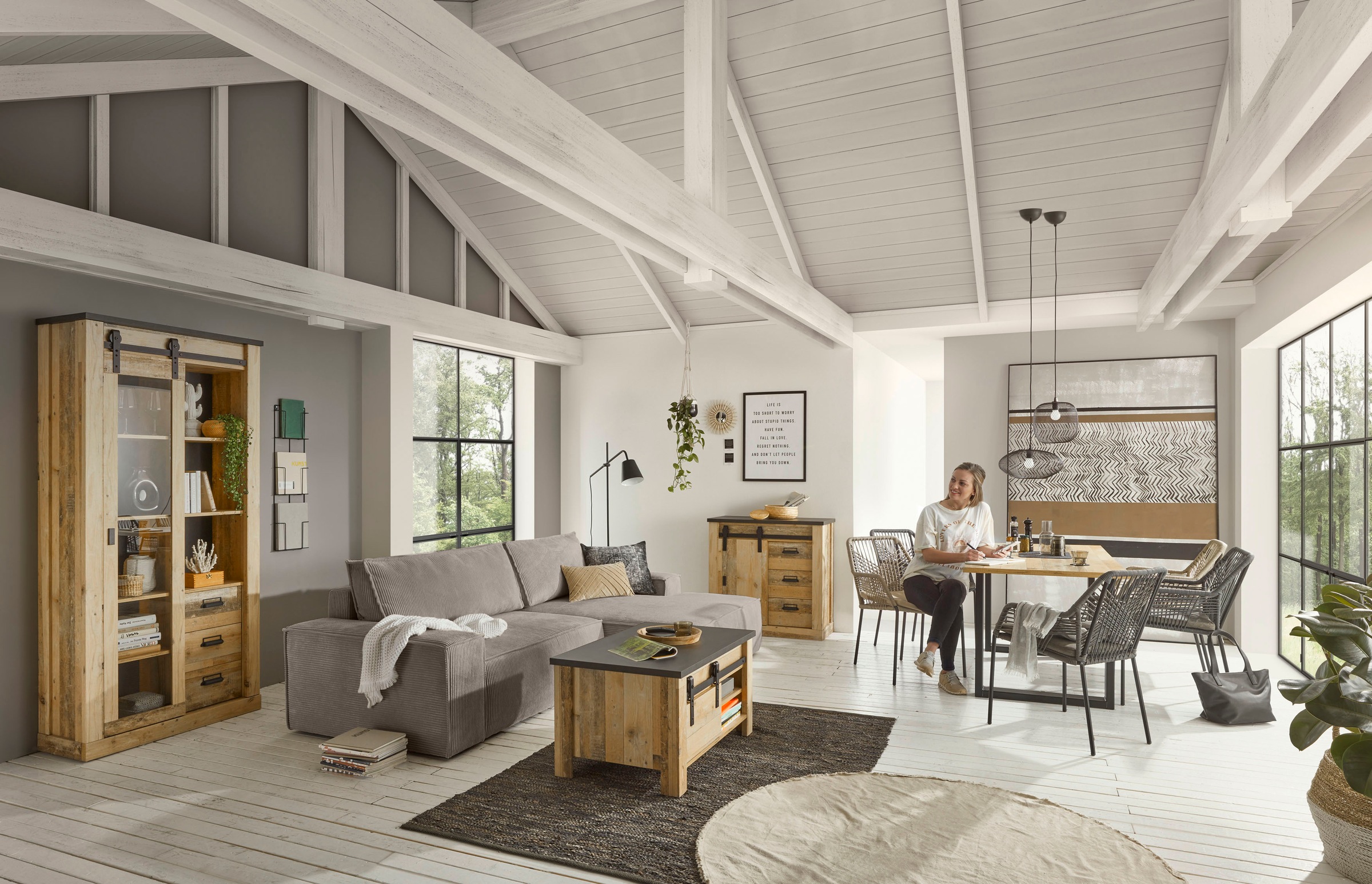 Home affaire Ecksofa »SHERWOOD L-Form, 267 cm - OTTO. Verlässliche Qualität.« Schlaffunktion mit Bettkasten (210x136 cm), Cord, Vintage, Samtvelours