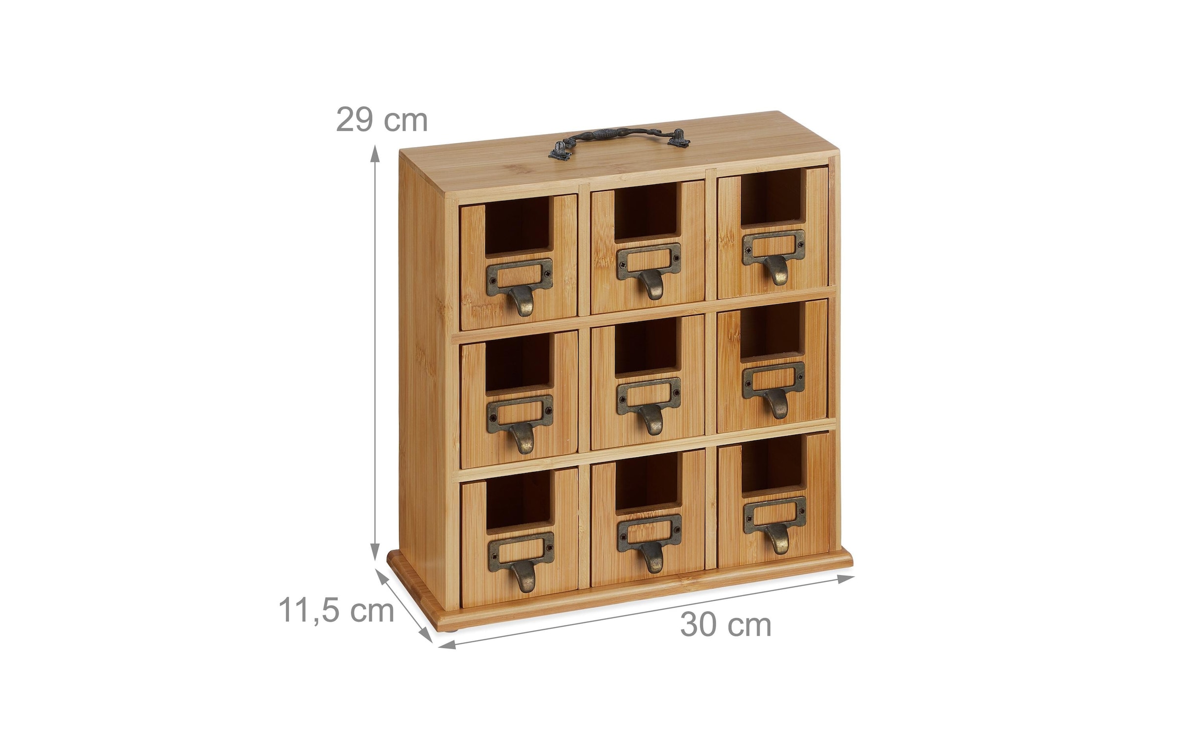 relaxdays Teebox »Hellbraun/Kupfer« 1 Stk. tlg. Holzart: Bambus (China)