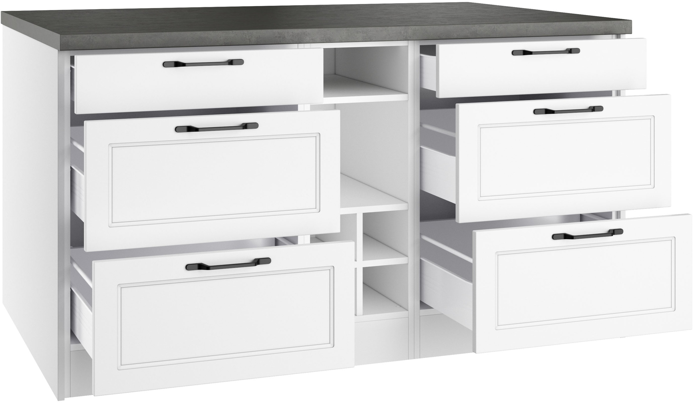 KOCHSTATION Ilot de cuisine »KS-Lani, Breite 153 cm, mit Flaschenregal« façades MDF, plan de travail épaisseur 38mm