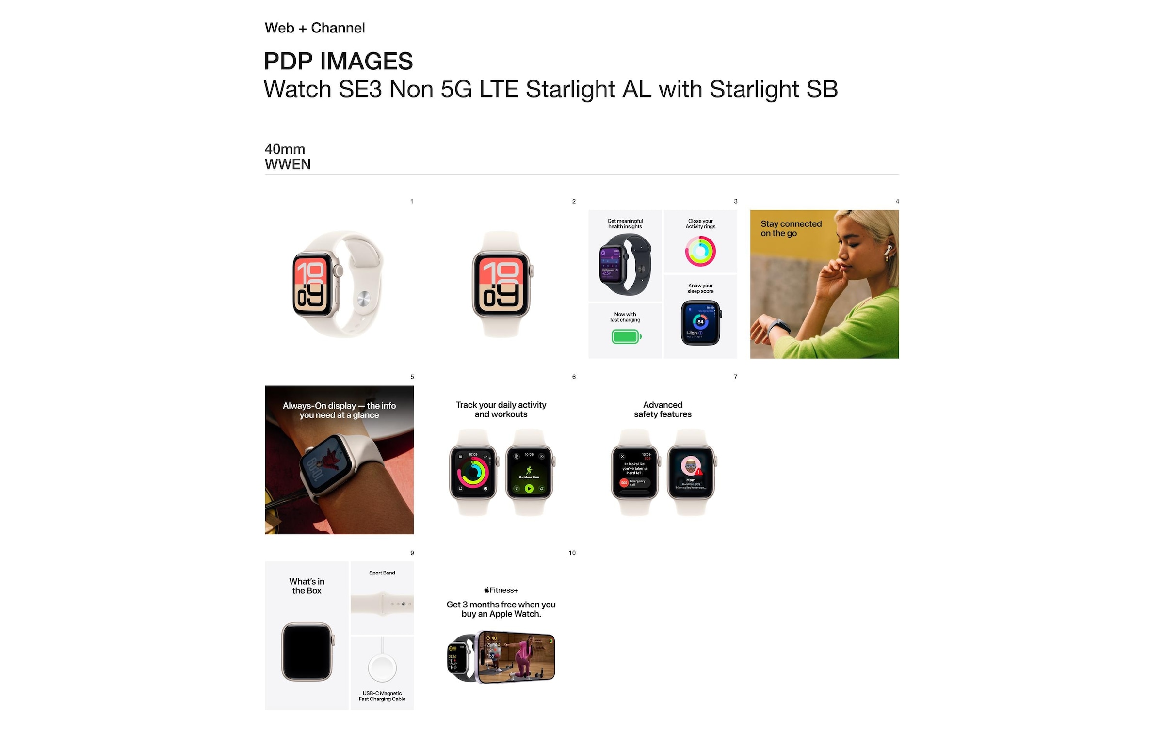 Apple Smartwatch »Watch SE 3 Sport Band«(34) Watch OS