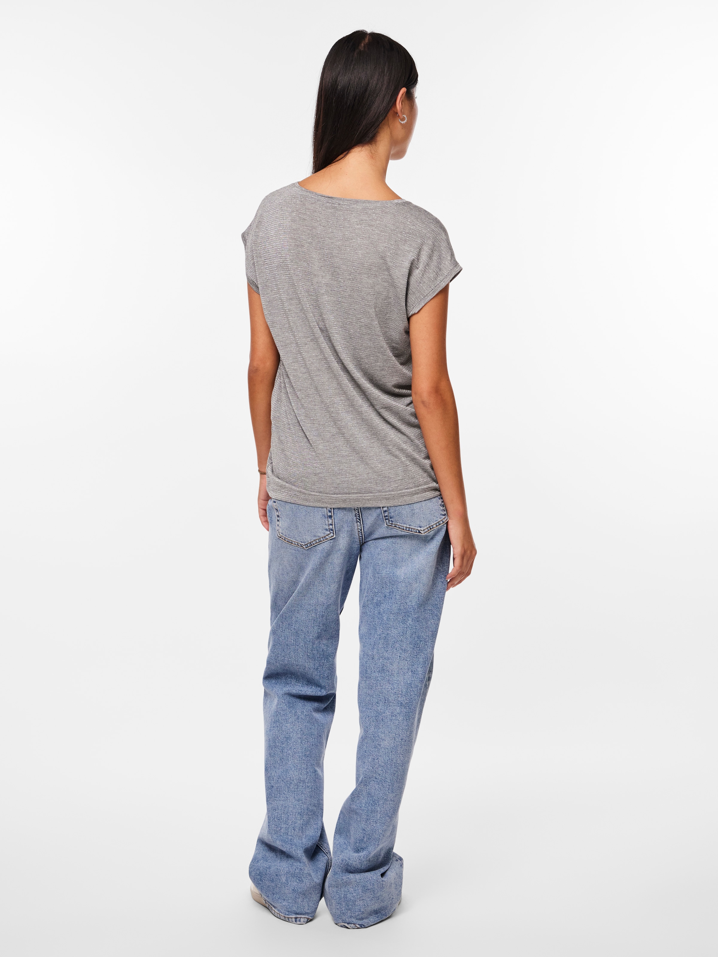 pieces T-Shirt »PC BILLO« mit Glitzerstreifen