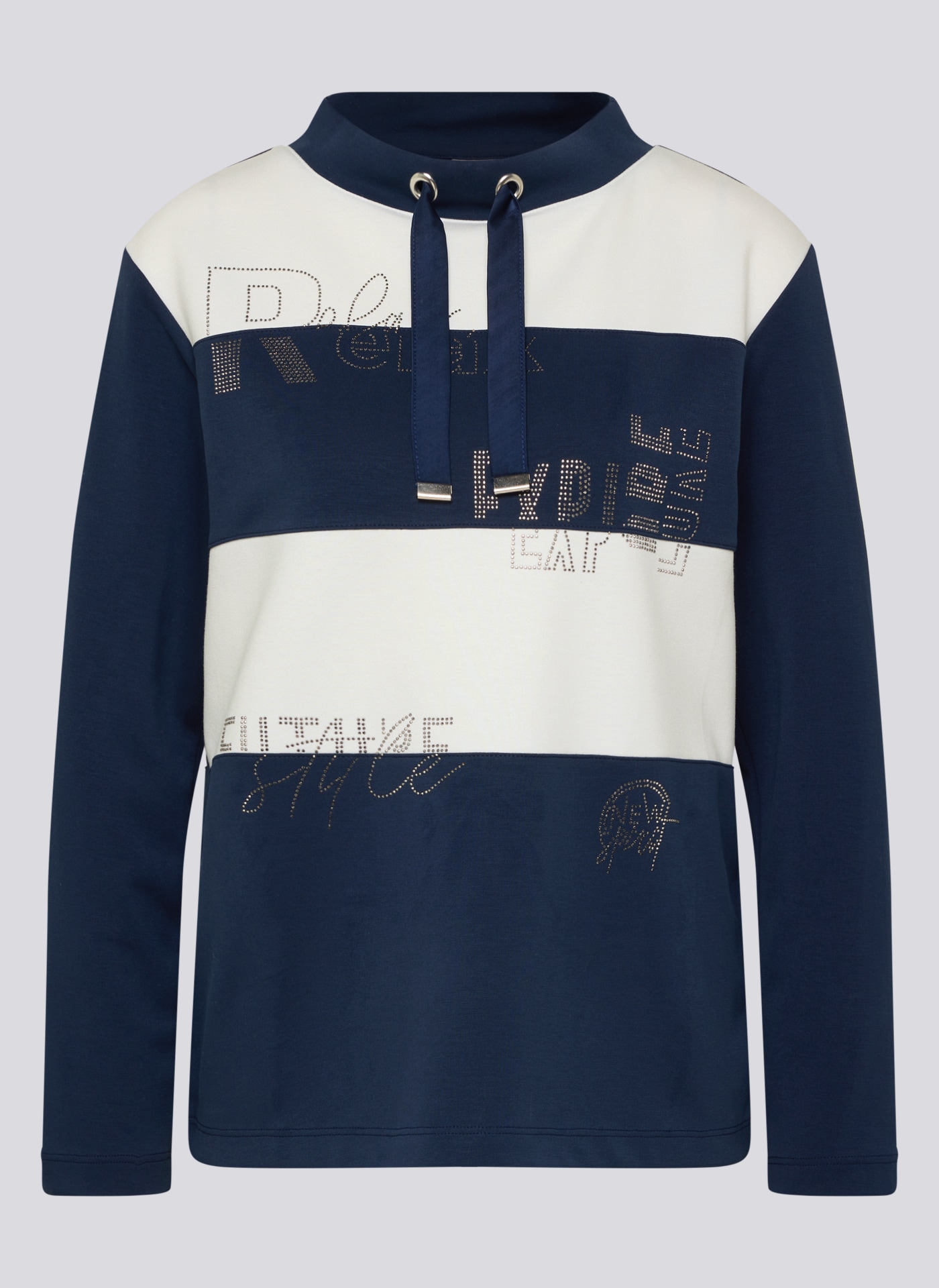 Rabe T-shirt à manches longues in Colorblocking-Optik und mit Glitzersteinen