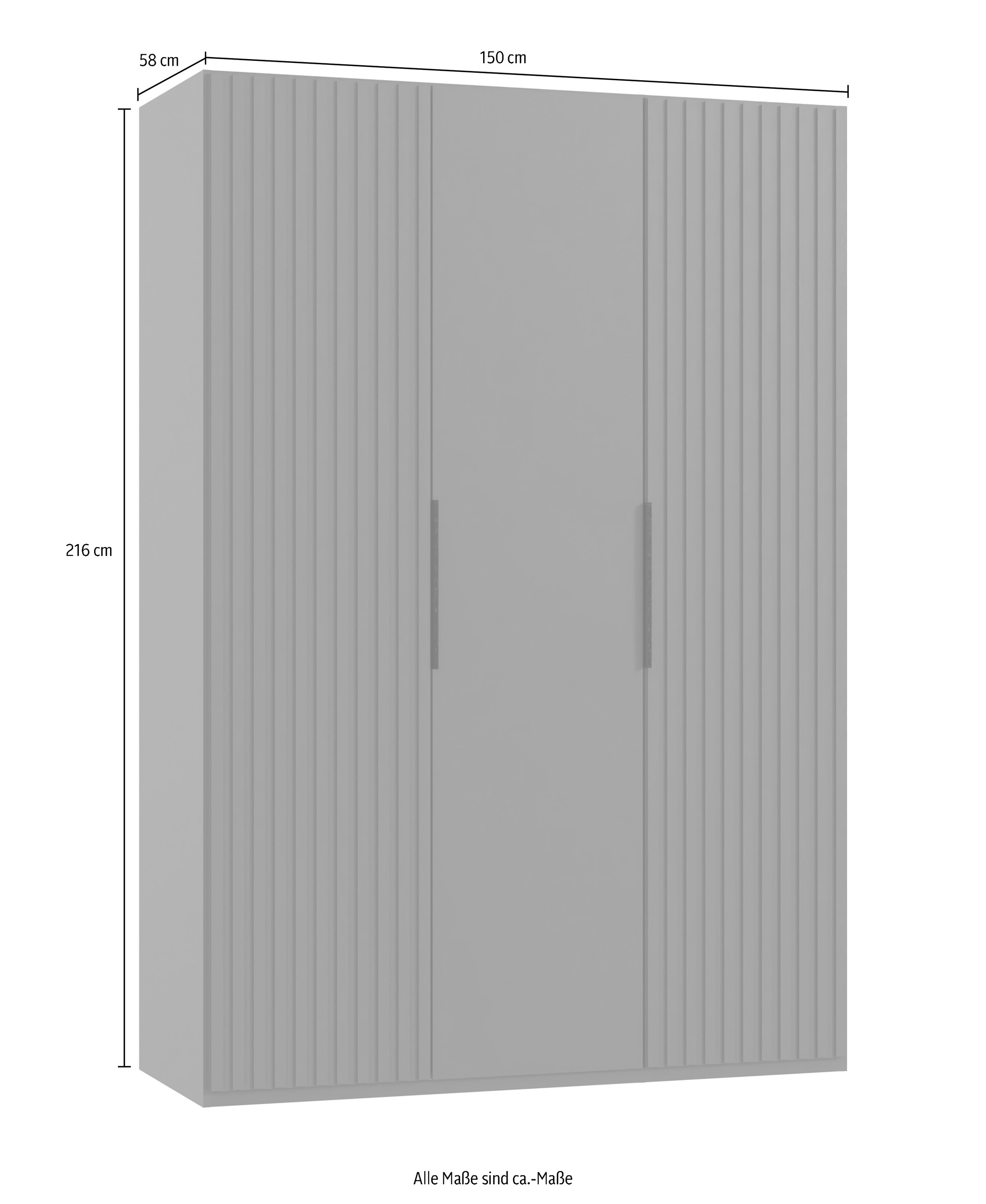 Wimex Armoire à portes battantes »Andorra by fresh to go« Mit 3D-Leisten für Akustikpaneel-Optik