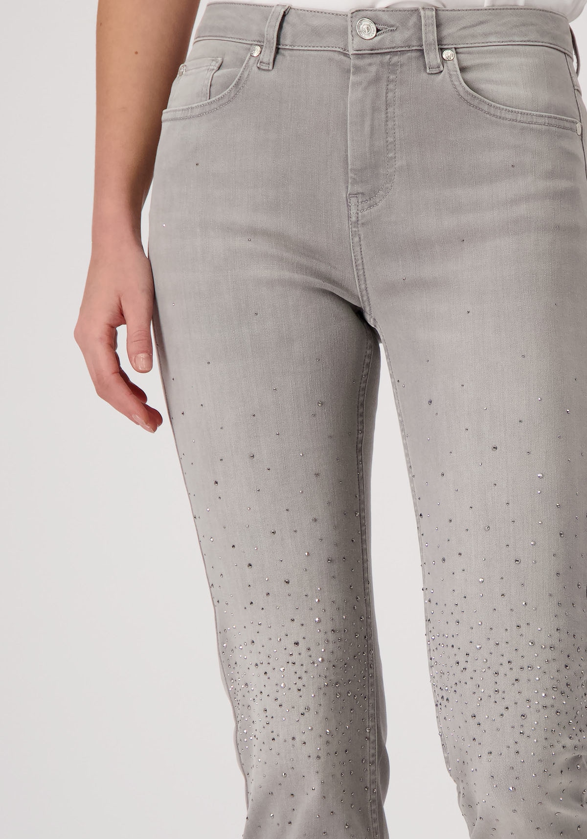 Monari Pantalon slim  mit Glitzernieten