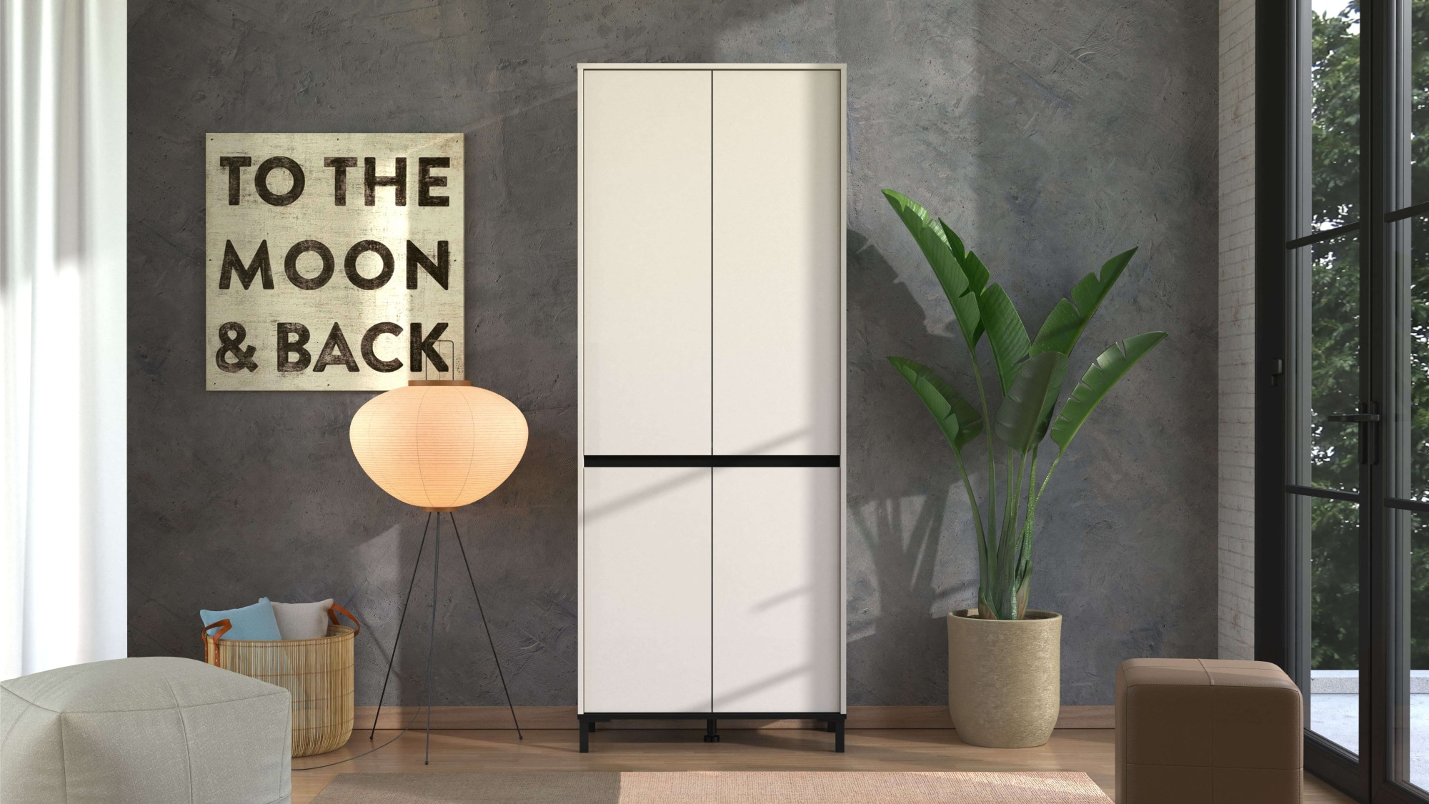 Home affaire Armoire à chaussures »Flannan, Schuhregal, Schuhkommode, Gesamthöhe 205,5 cm« mit Spiegeltür, acht Regale und eine Schublade, Gesamtbreite 80 cm