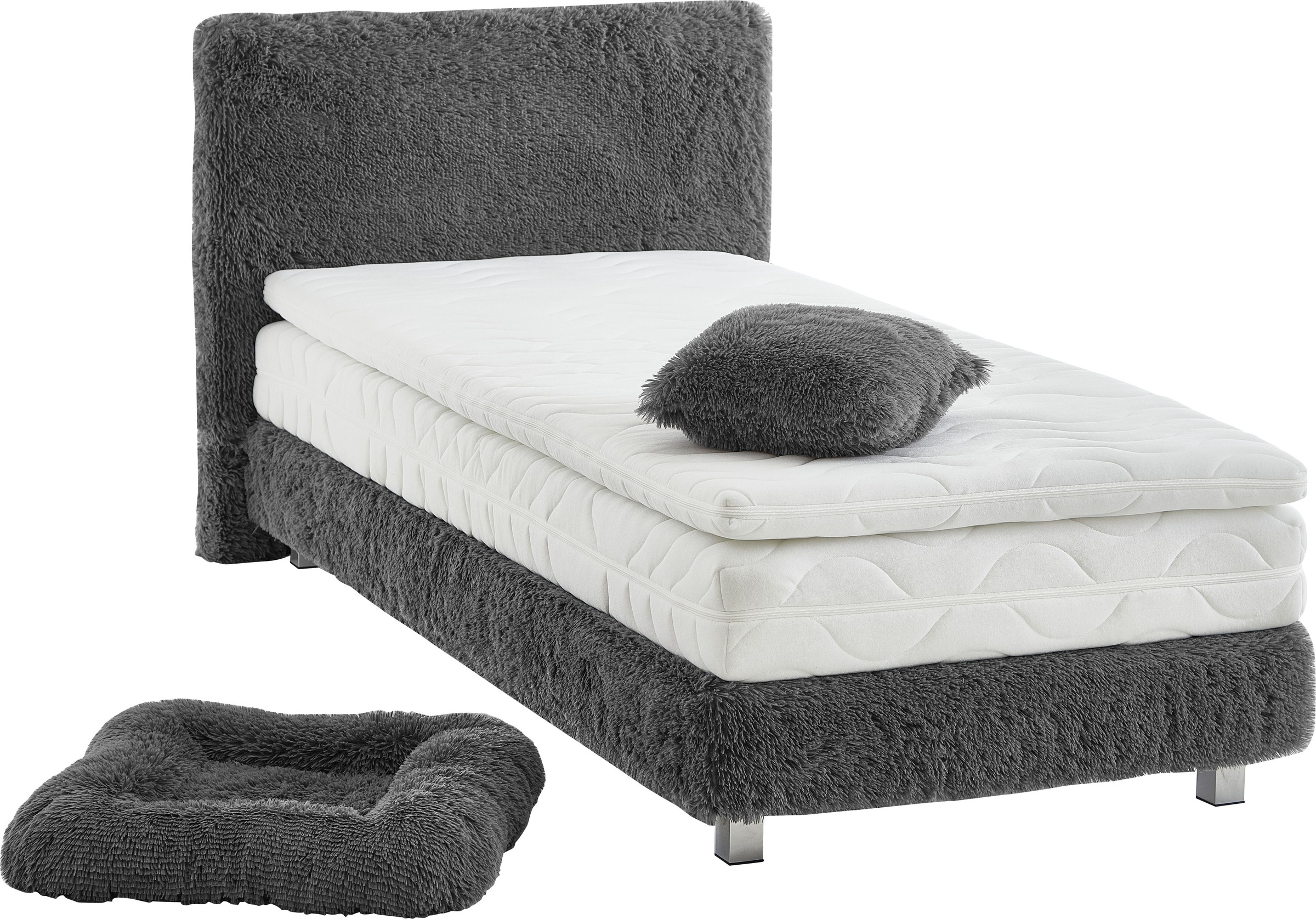 Westfalia Schlafkomfort Lit de boxe »Nara« aus Fellimitat, wahlweise in H2, H3 & H4 erhältlich