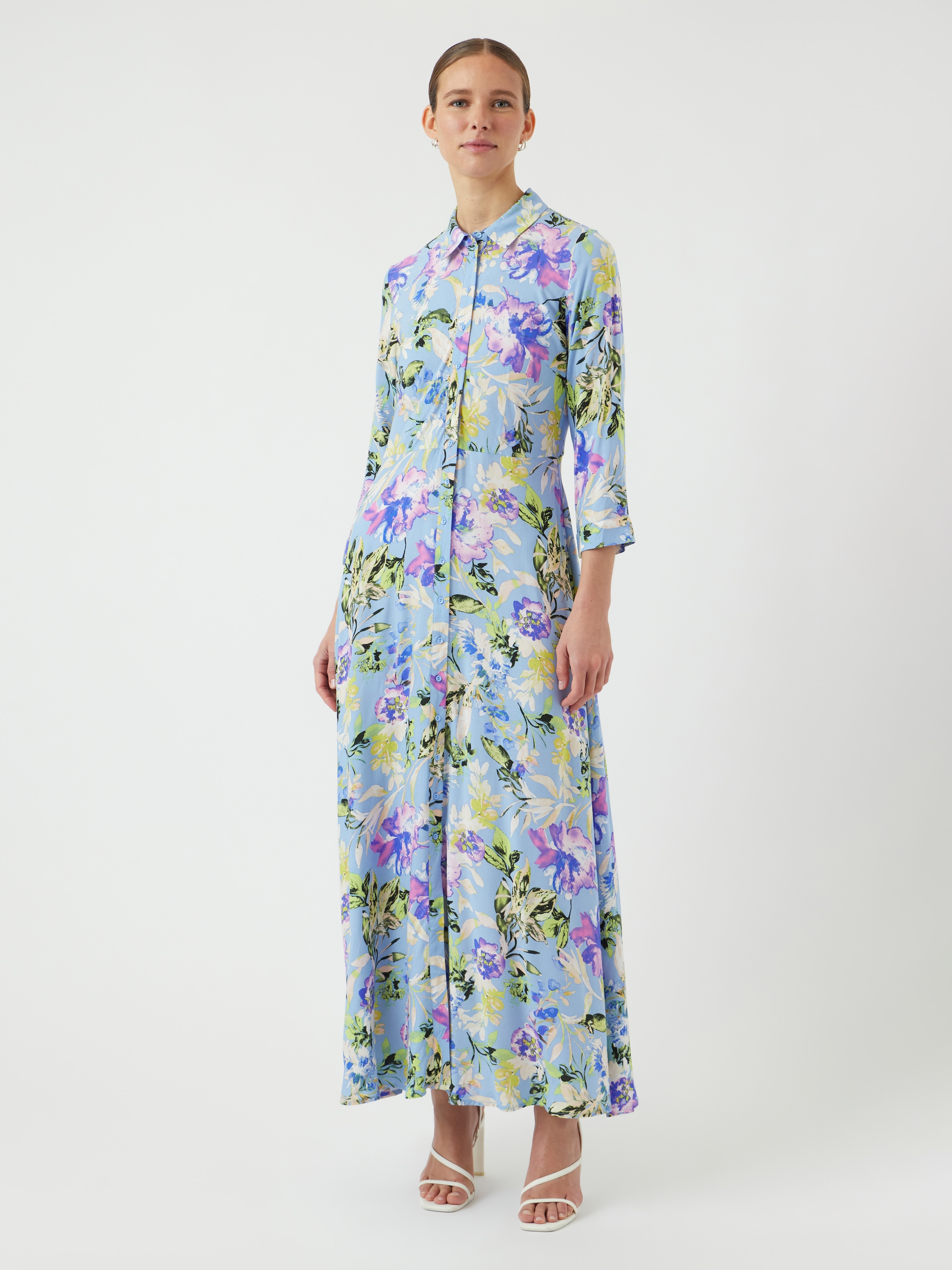Y.A.S Hemdblusenkleid »YASSAVANNA LONG SHIRT DRESS« Sommerkleid, mit 3/4 Ärmel