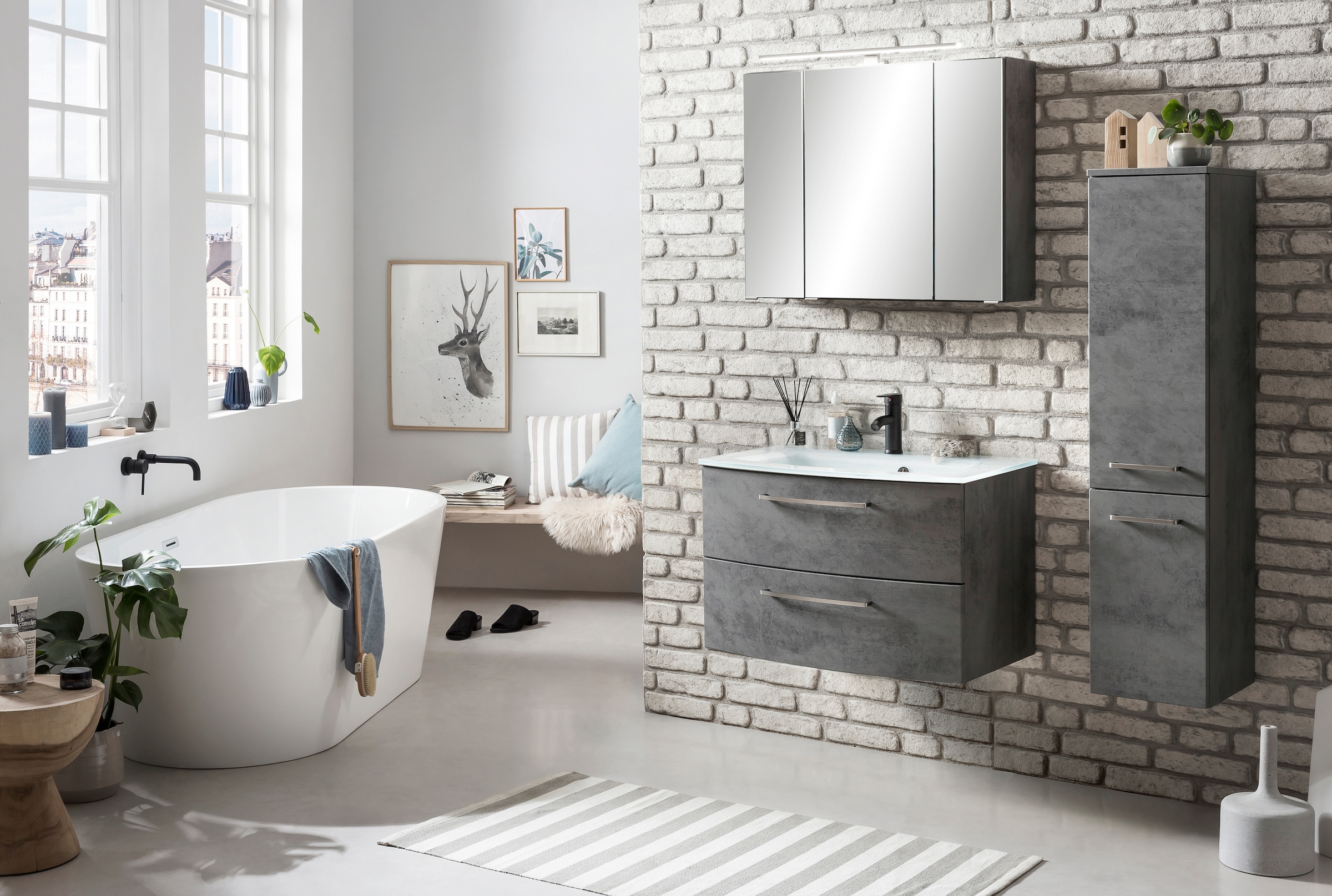 welltime Waschtisch »Windau« Breite 80 cm, mit Soft-Close Funktion