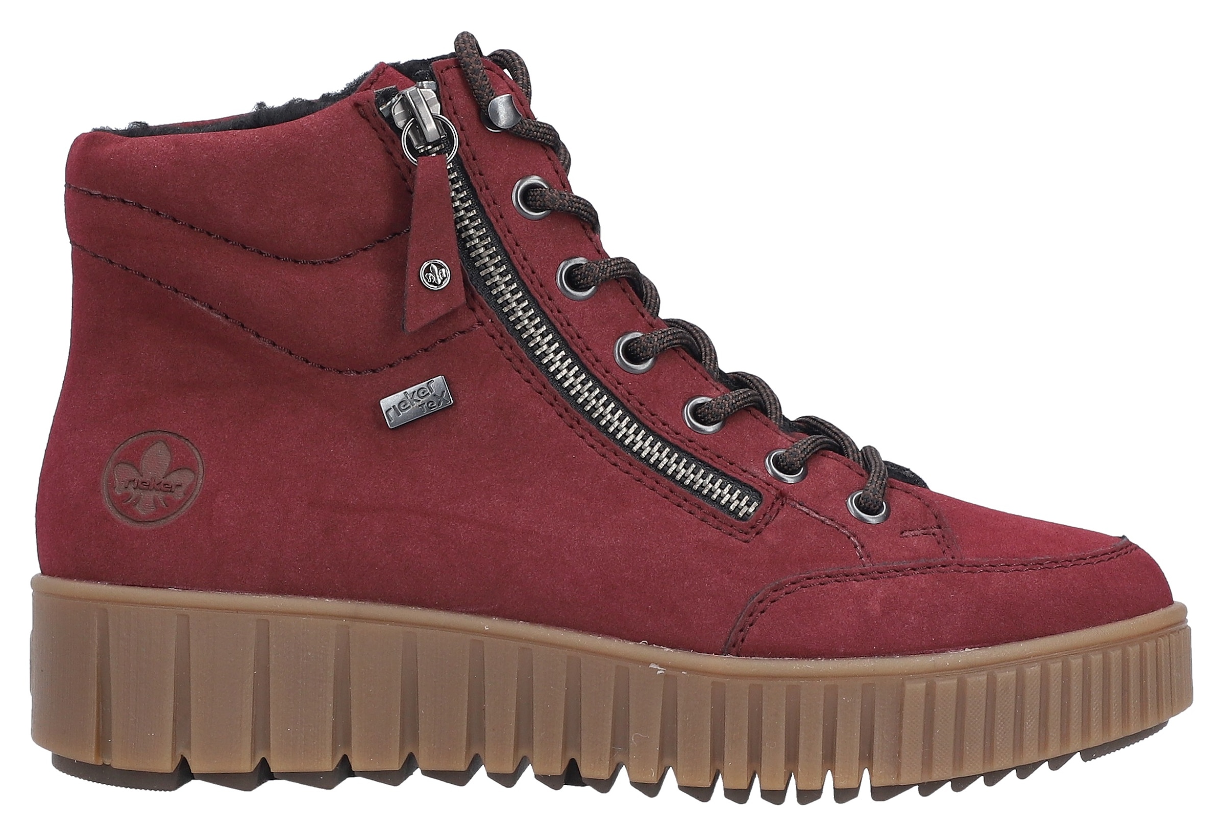 Rieker Bottes d'hiver  bottine à plateau, boots à lacets avec doublure chaude et équipement TEX