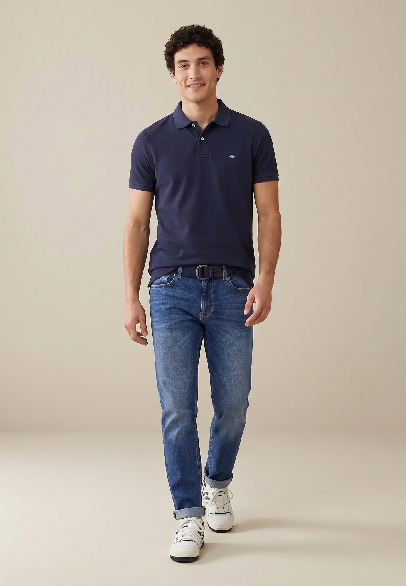 FYNCH-HATTON Polo coupe normale, col polo 2 boutons, en coton