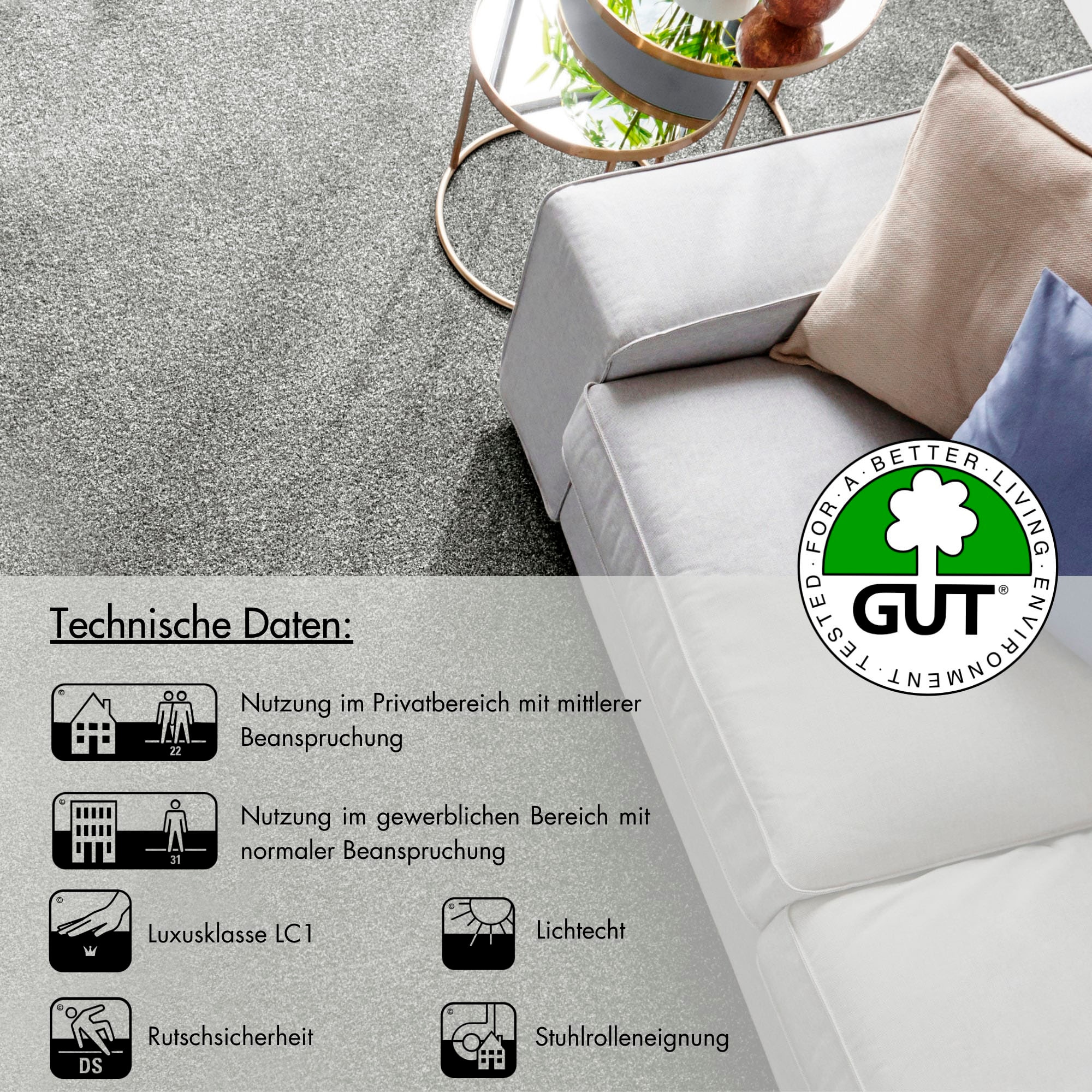 Andiamo Moquette »Catania, Velours, Made in Belgium« Rectangulaire 7,5 mm Höhe meliert, Breite 400 cm oder 500 cm, strapazierfähig & pflegeleicht