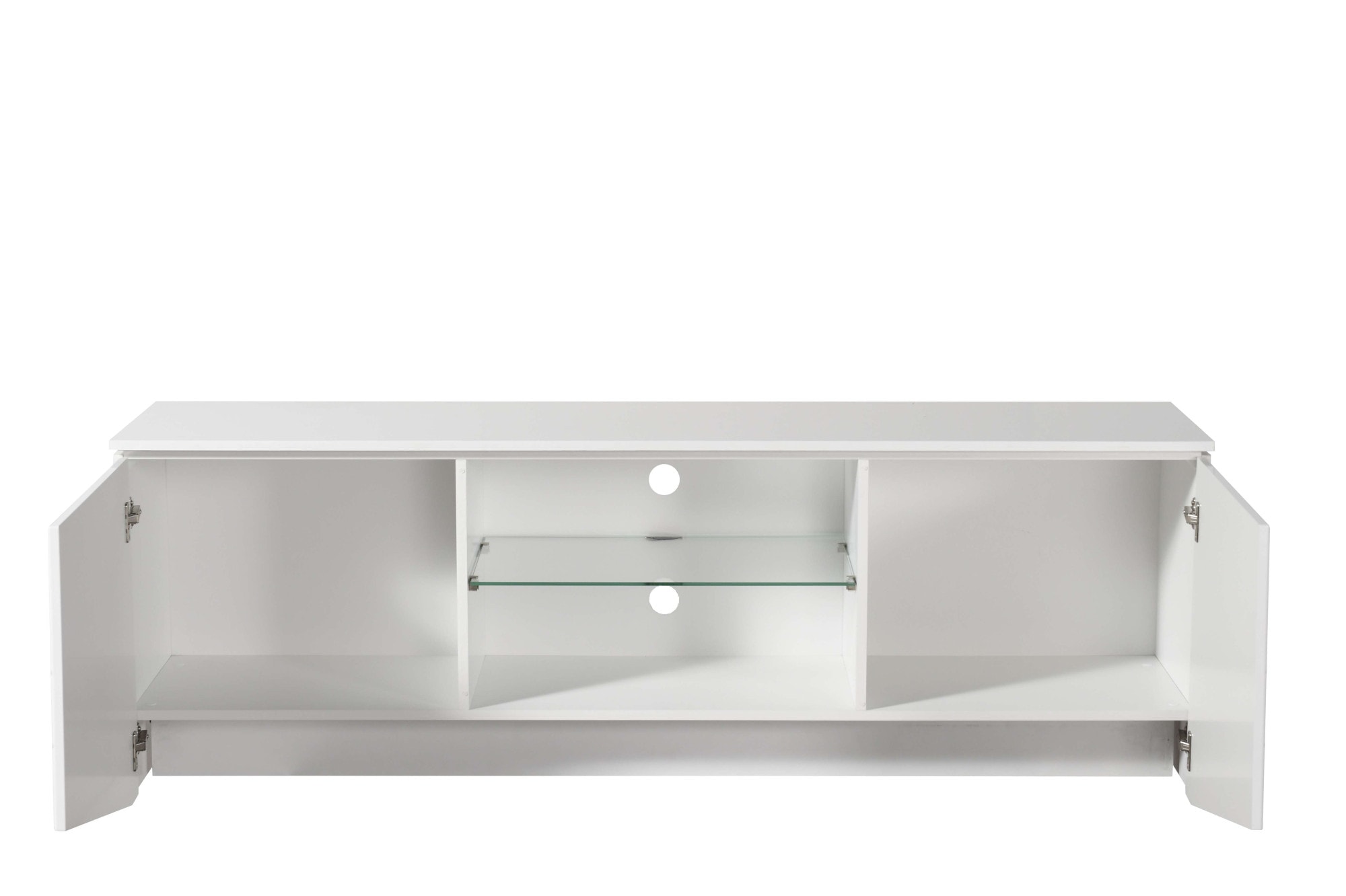 INOSIGN Table basse »Cadiz TV-Board« TV-Kommode mit Hochglanzfronten und Fräsungen, Glasboden