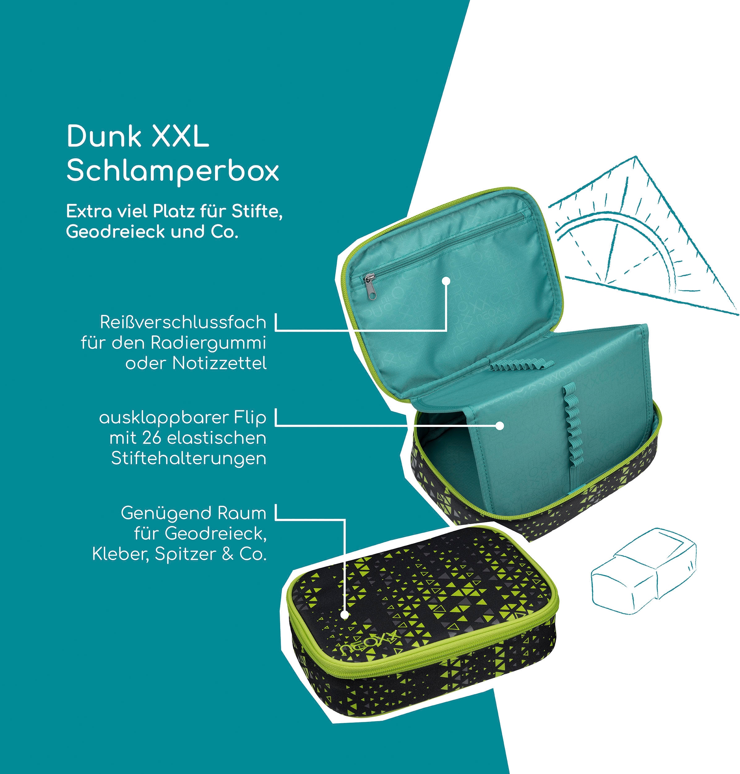 neoxx Schreibgeräteetui »Schlamperbox, Dunk« teilweise aus recyceltem Material