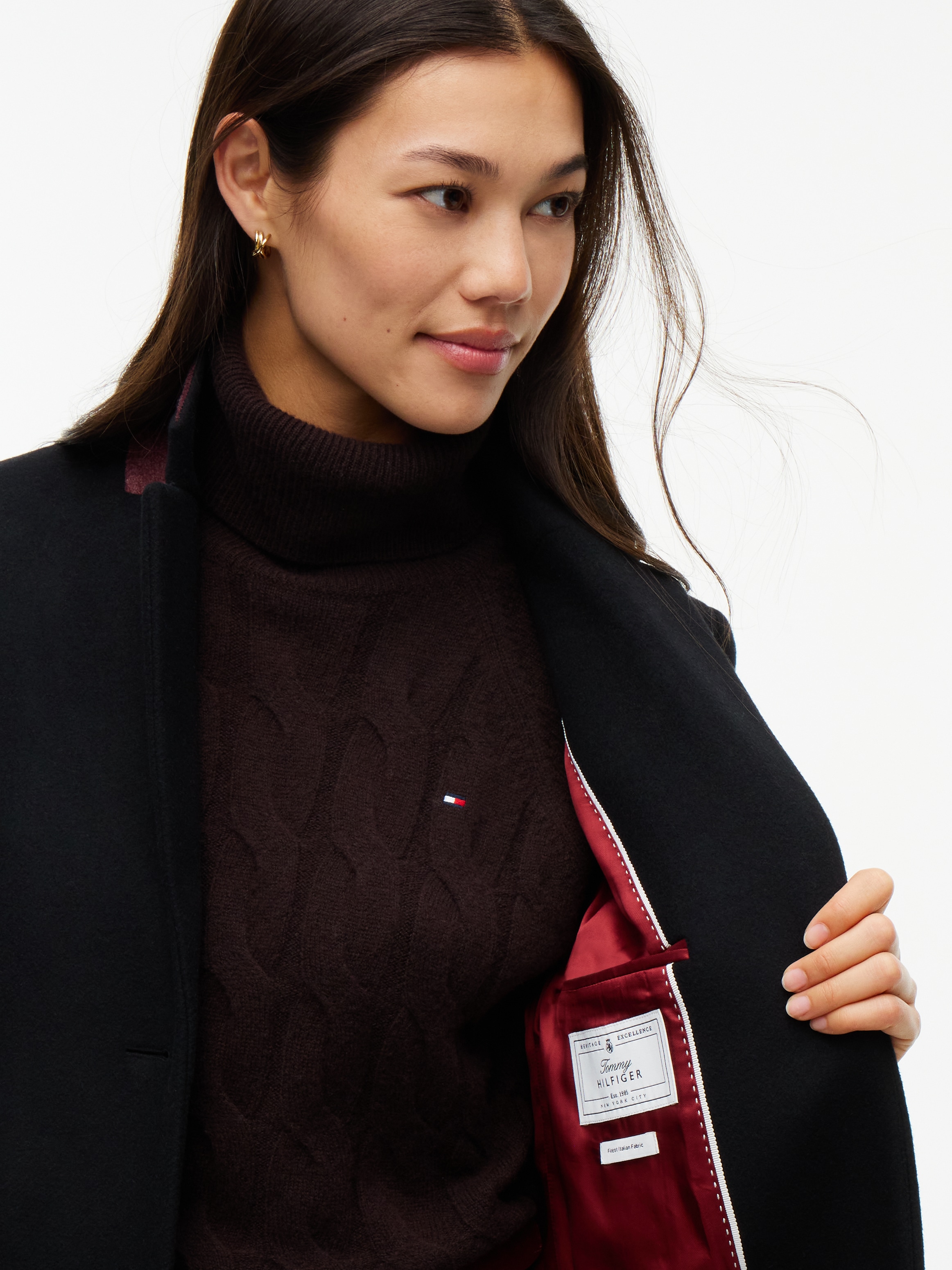 Tommy Hilfiger Kurzmantel »WOOL CLASSIC SB COAT« Materialmix, mit Wolle, auch in grossen Grössen