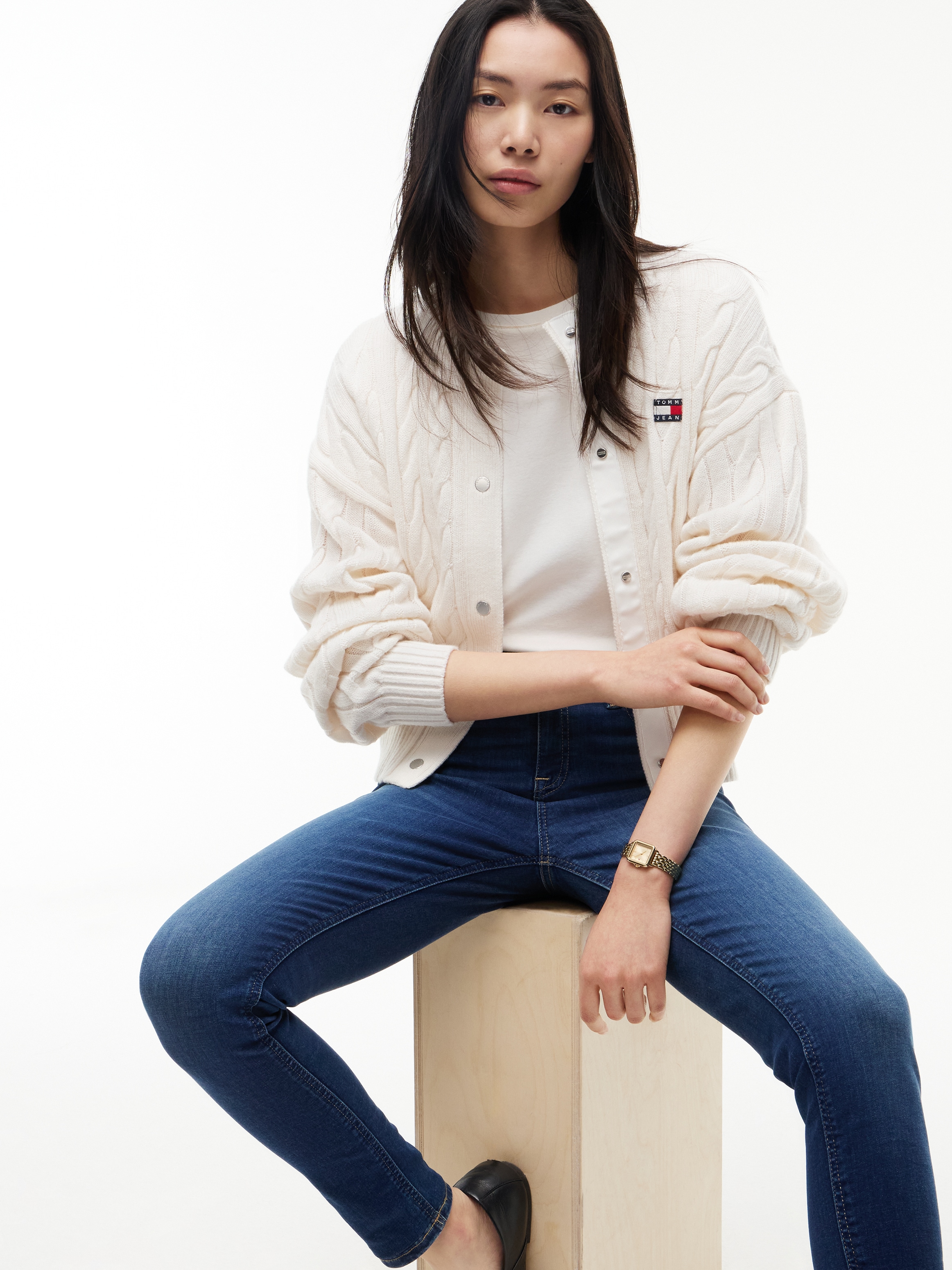 Tommy Jeans Skinny-fit-Jeans »NORA MID RISE« mit Waschung, Logo-Badge