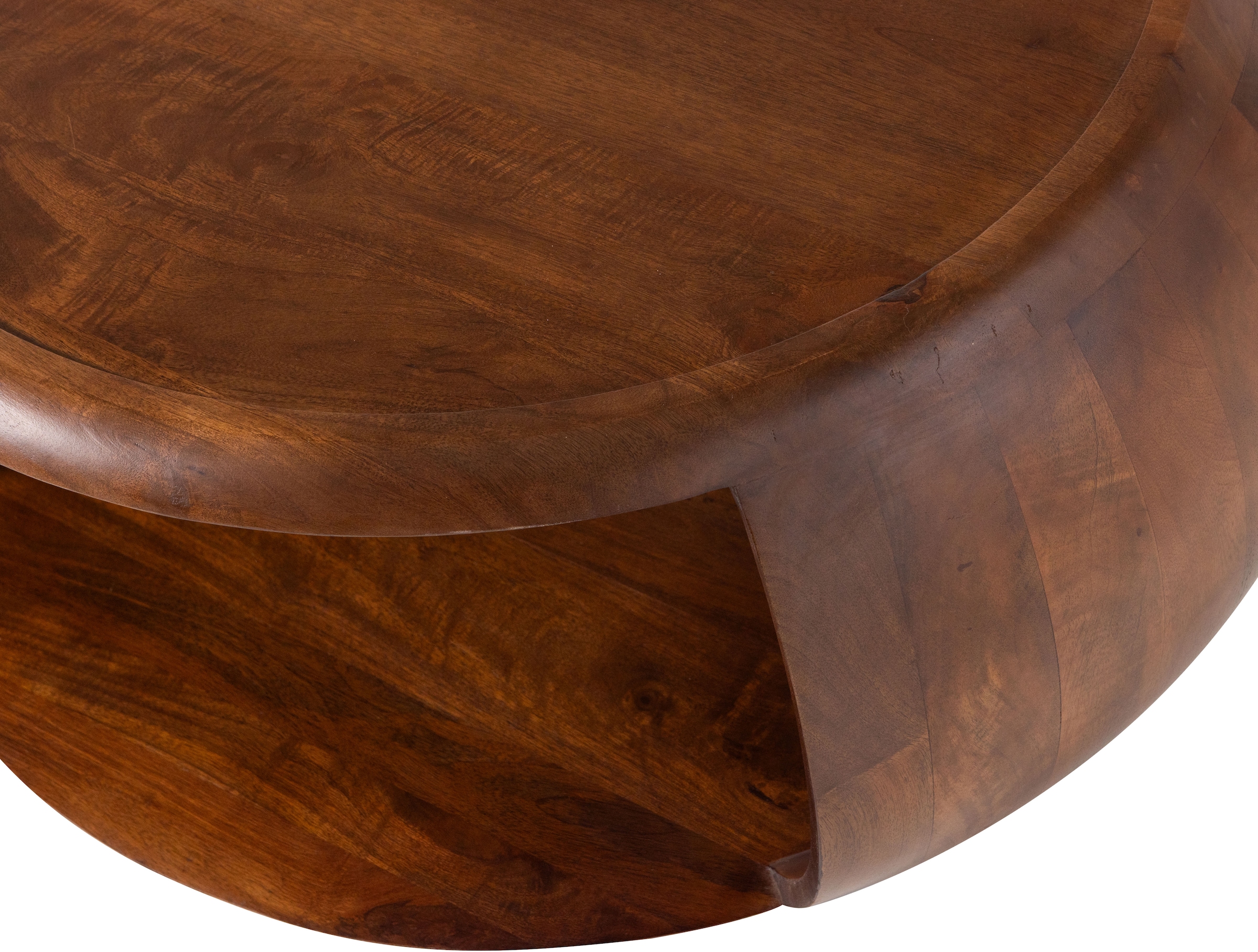 WOOOD Couchtisch »Cole mit Massivmangoholz und Aussparung B 72 x T 72 x H 36 cm« Organische Formgebung, Tragkraft 11,3 kg, für den Innenbereich