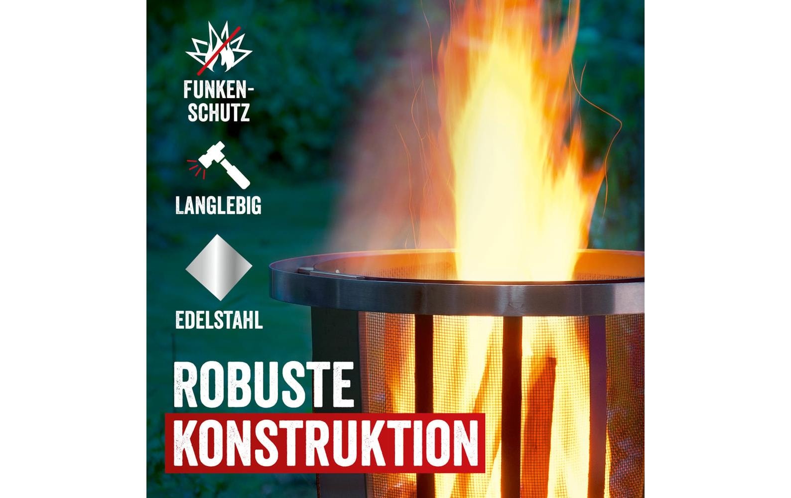 LANDMANN Panier à feu »Rund 55 cm, Heizstrahler«