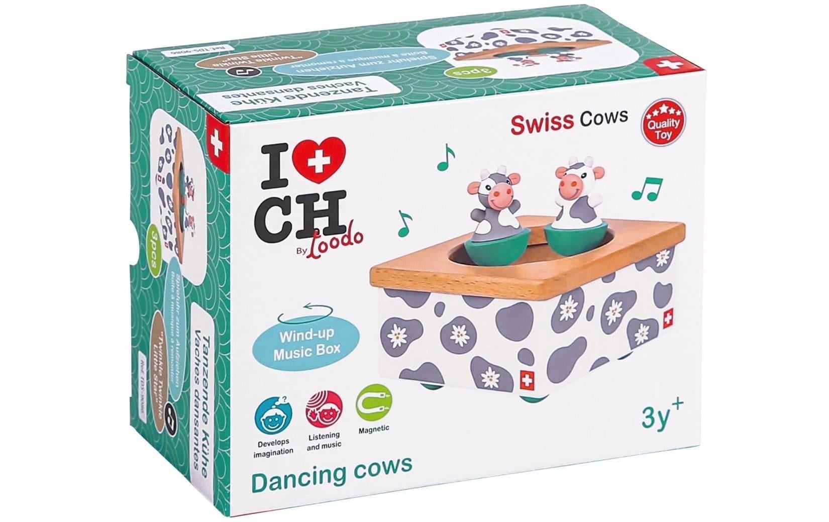 Spielba Lernspielzeug »Musikdose Kuh« Aufziehbare Musikdose mit herziger Kuh-Figur aus Holz