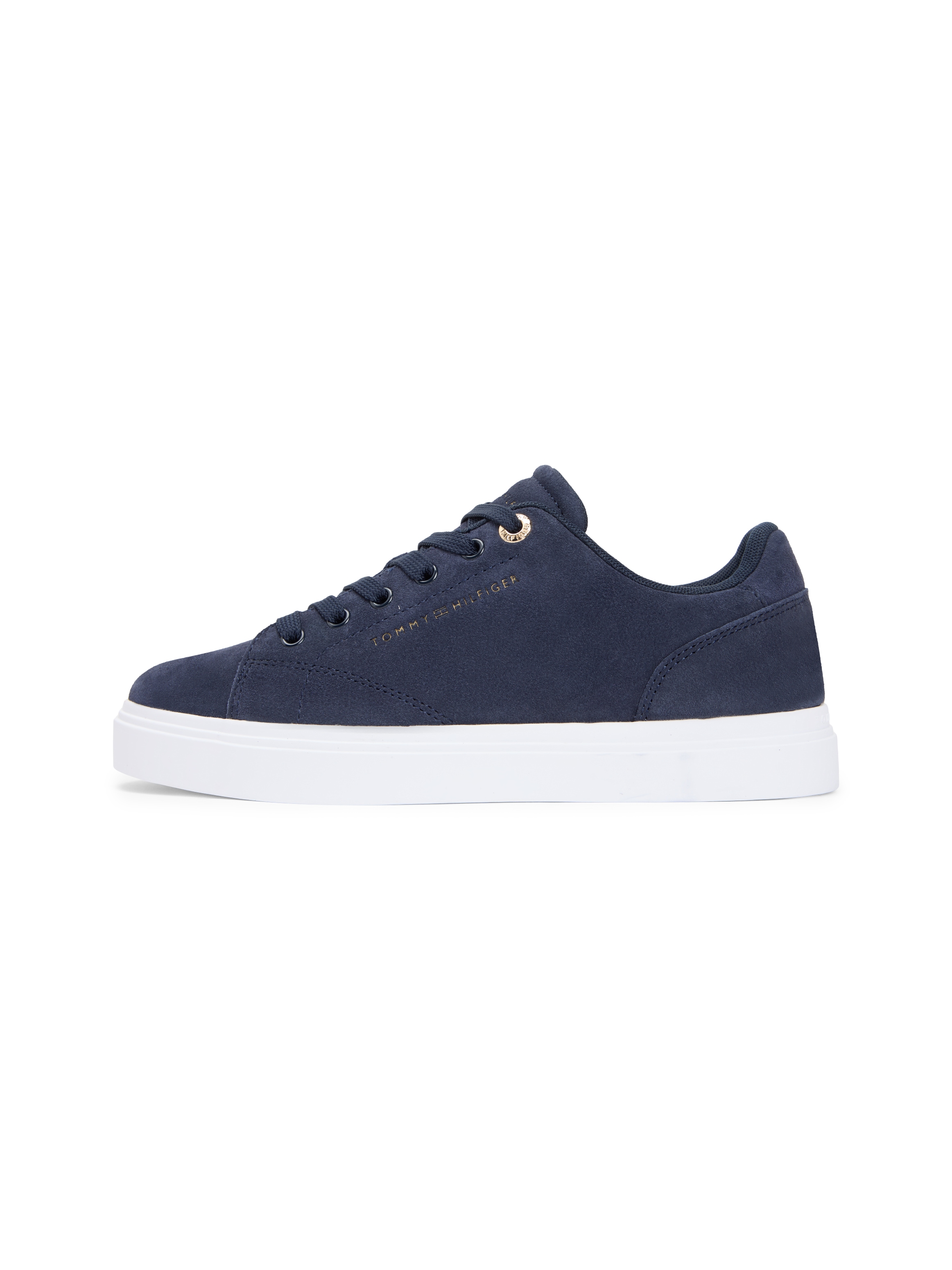 Tommy Hilfiger Baskets à plateforme »TH FEMININE CUPSOLE SUEDE«  Chaussure de loisirs, chaussure basse, à lacets avec inscriptions logo