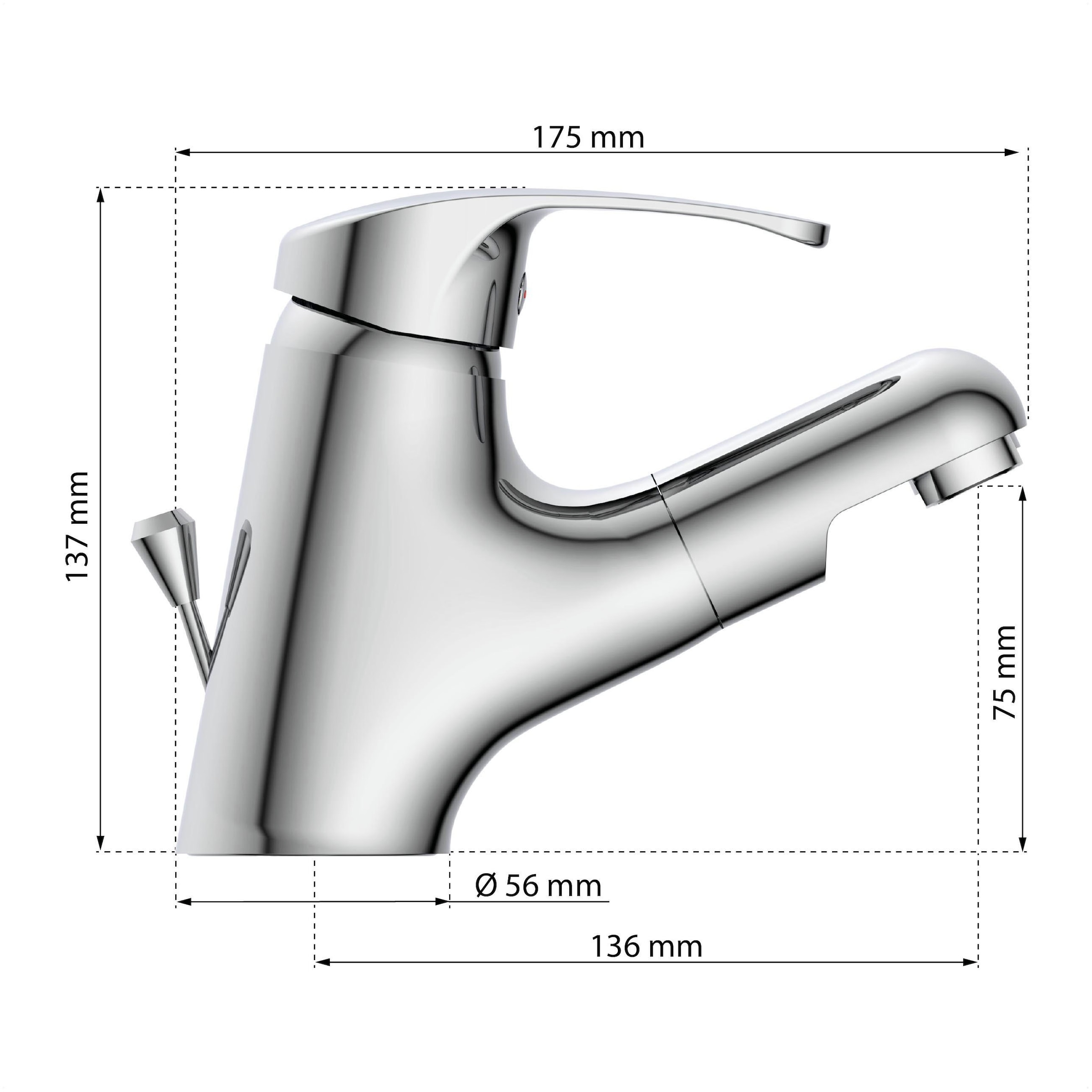 Eisl Badarmatur »VICO« mit Zugstange, Wasserhahn mit Ablaufgarnitur, Mischbatterie, Chrom