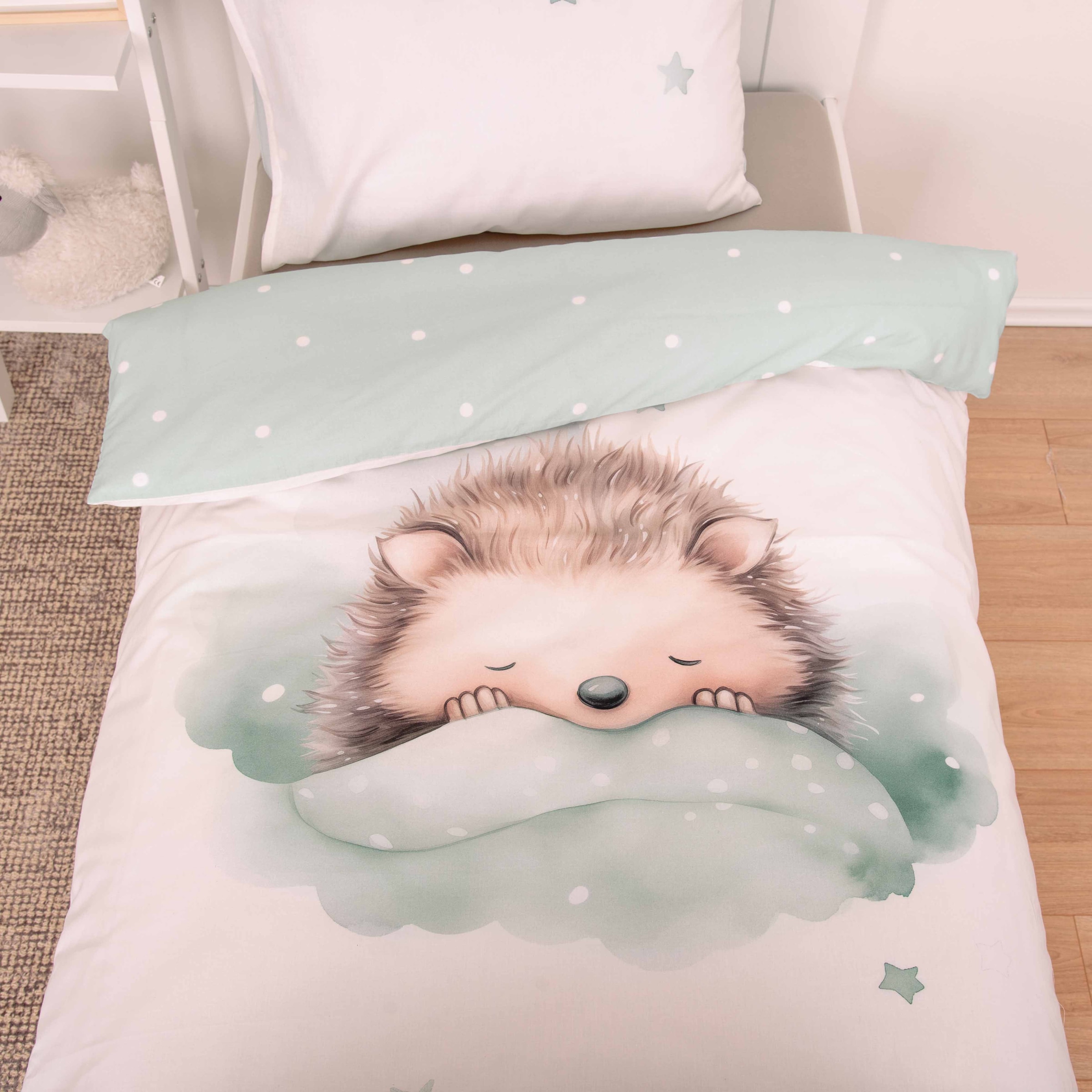Baby Best Linge de lit pour bébé »babybest Kleiner Igel« 2 cuis Parure de lit réversible