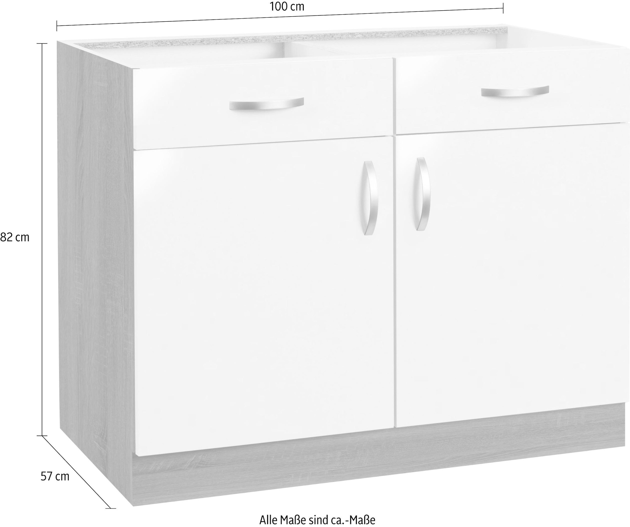 wiho Küchen Unterschrank »Flexi« Breite 100 cm