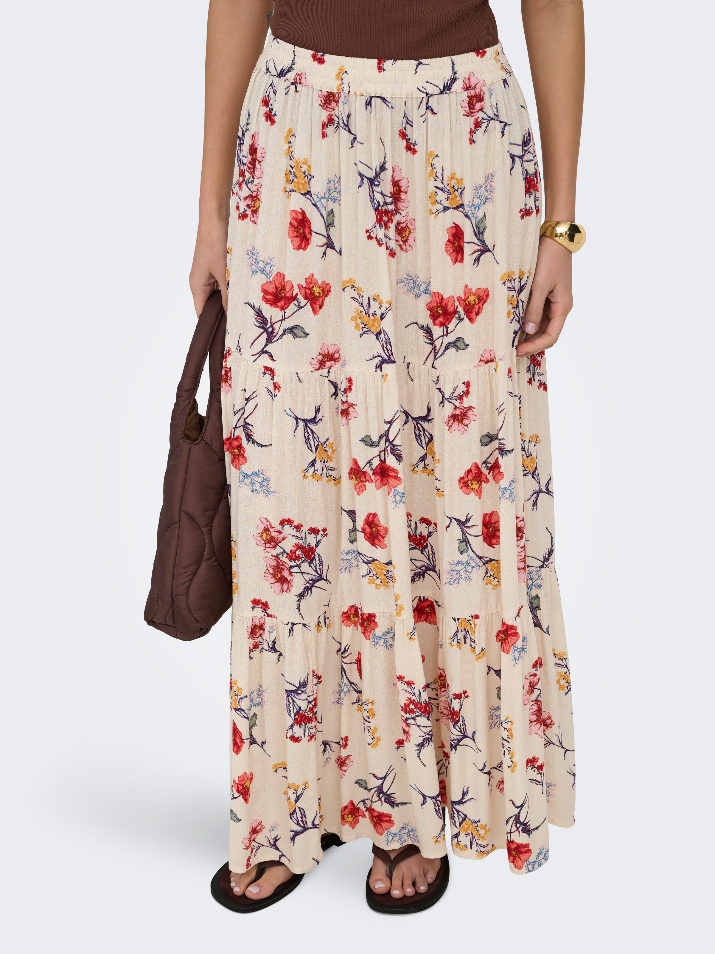 ONLY Maxi jupe »ONLLUNA LONG SKIRT WVN« viscose