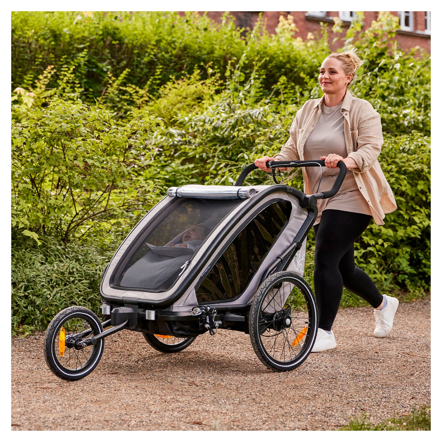 Hauck Fahrradkinderanhänger »Baby Lounger  2 Grey« mit Beindecke