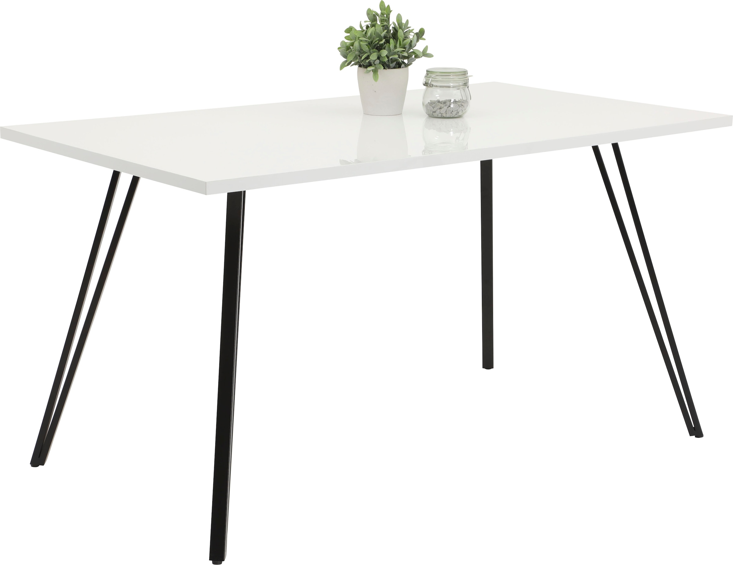 HELA Essgruppe »Jenn« 5 Stk. tlg. Tisch Hochglanz , 4 Stühle BESTSELLER, Esszimmer Gruppe