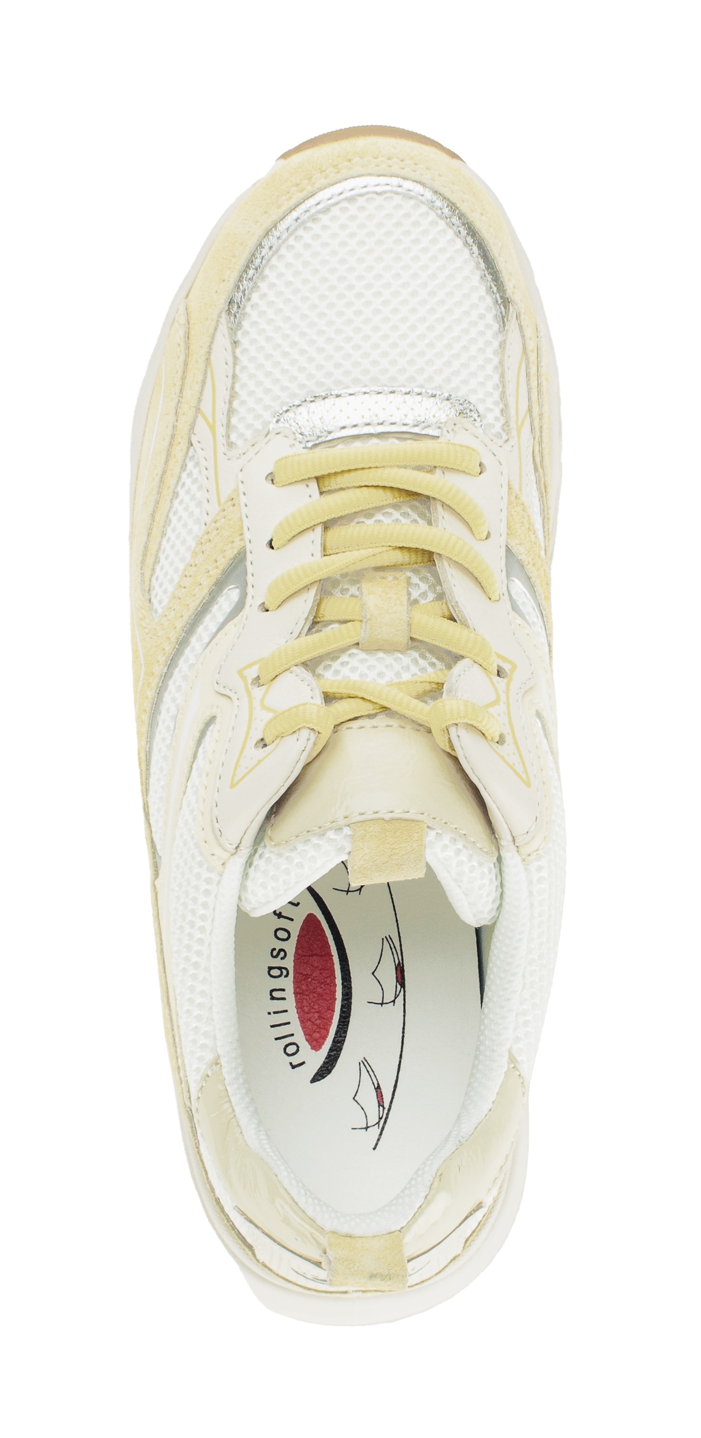 rollingsoft Baskets compensées  Chaussure de loisirs, chaussure basse, chaussure à lacets avec bordure douce en mouton