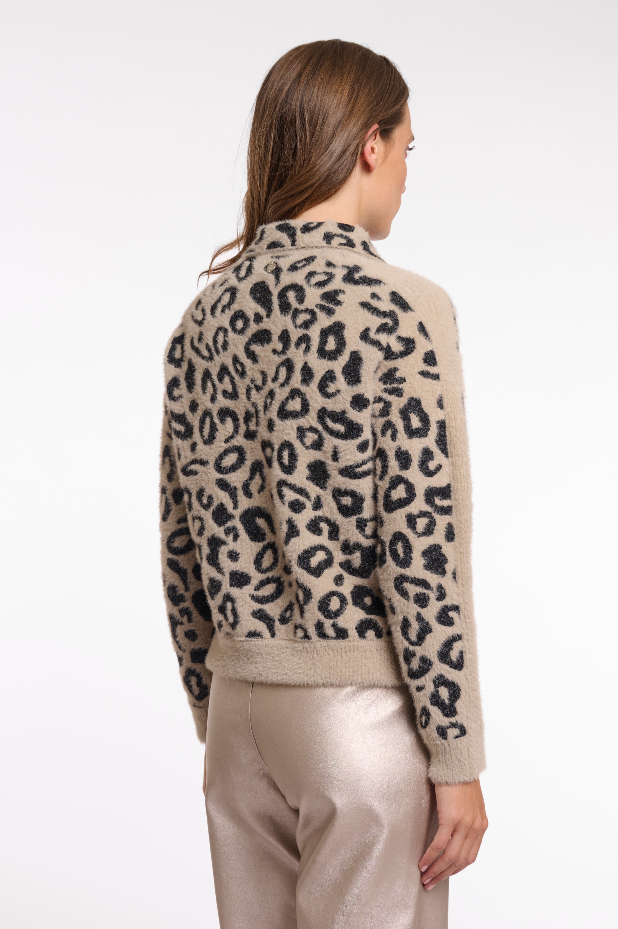 Rino & Pelle Veste en tricot »JET« fourrure synthétique à motif animalier intégral