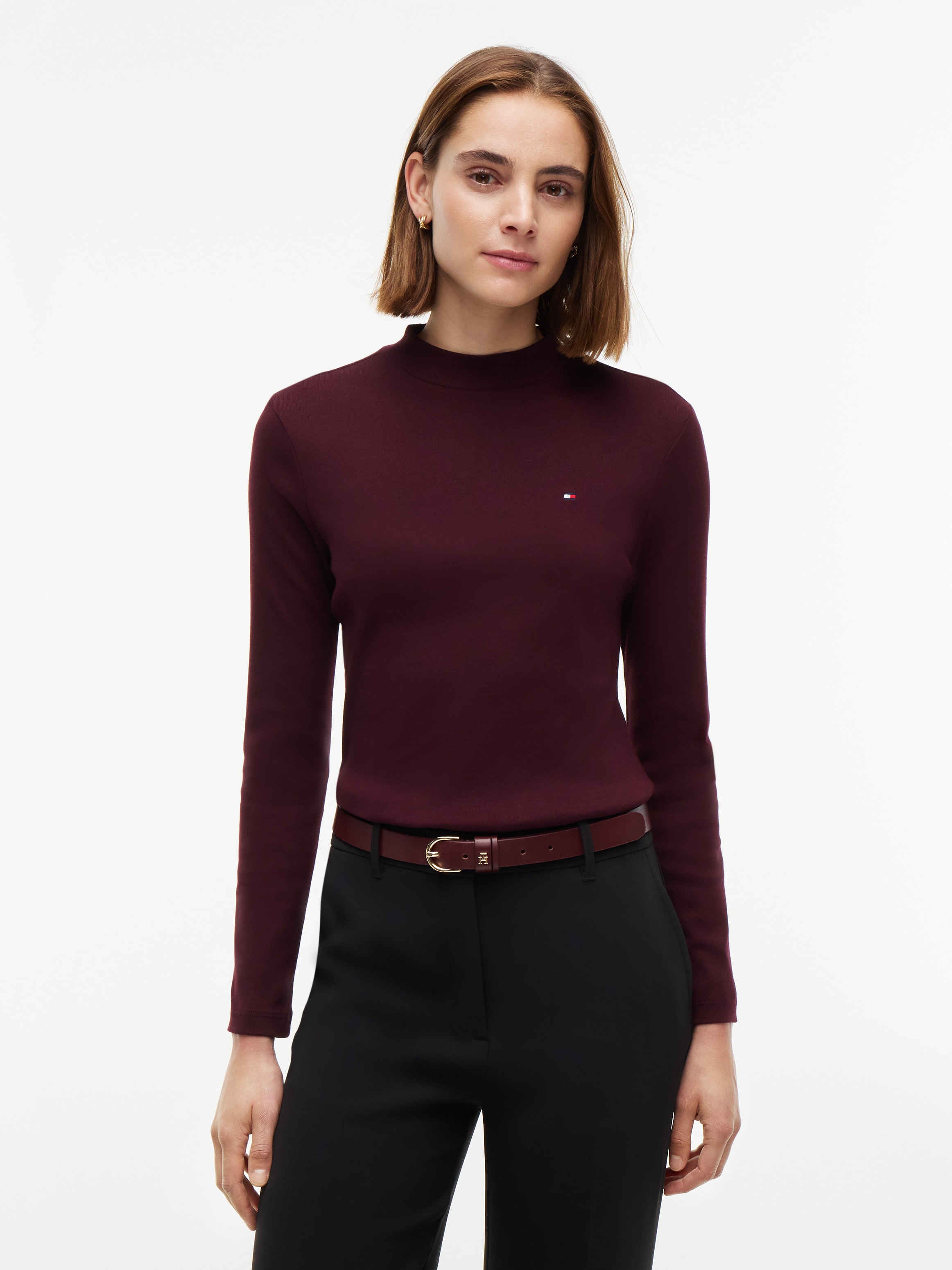 Tommy Hilfiger Langarmshirt »SLIM CODY MOCK-NK LS« Baumwolle, slim fit