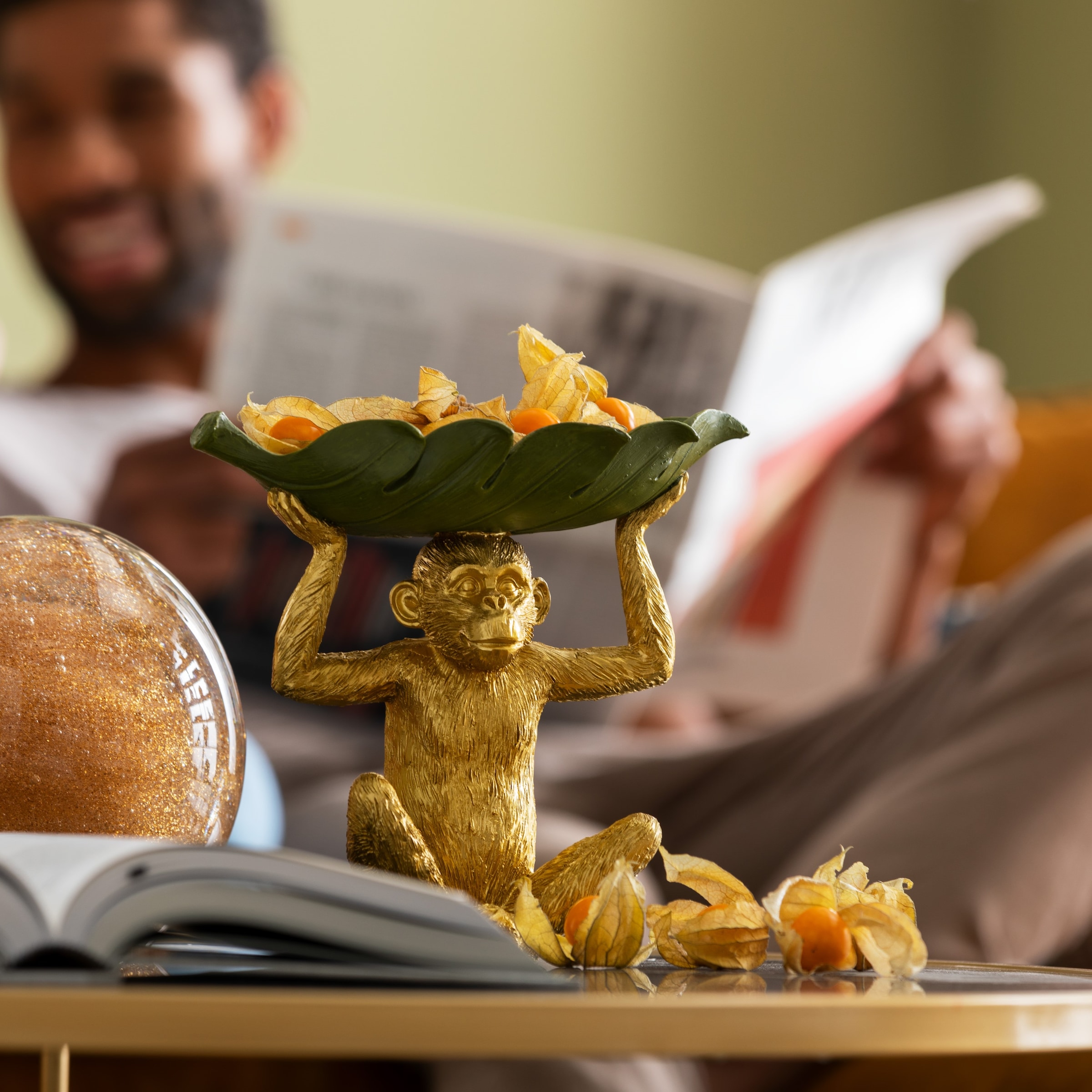 Kare Design Coupe décorative »Deko Schale Banana Leaf 14x24cm«