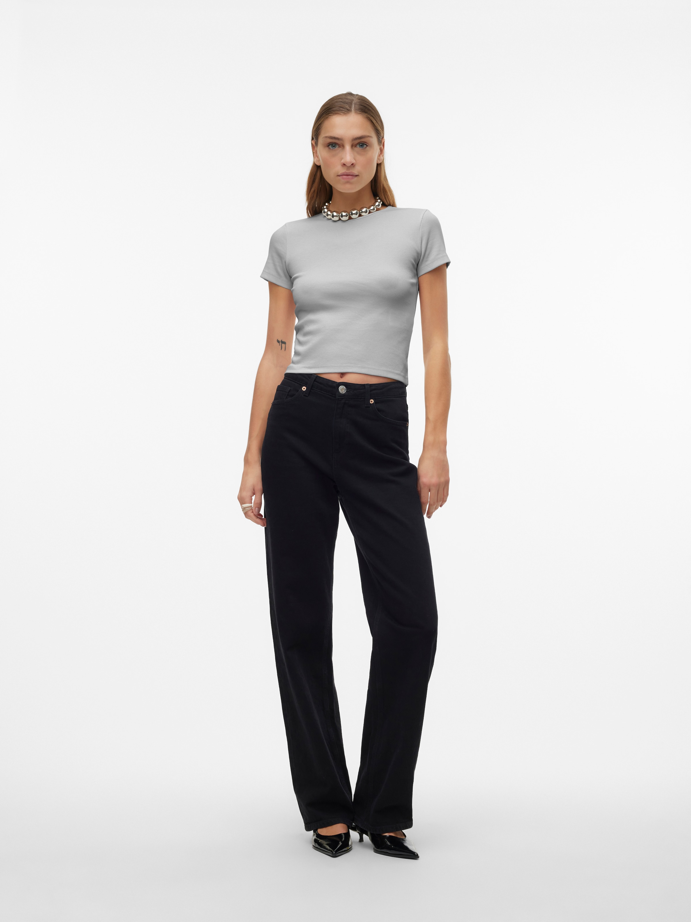 Vero Moda T-shirt à manches courtes »VMCHLOE SS SHORT TOP JRS NOOS« Baumwollmischung