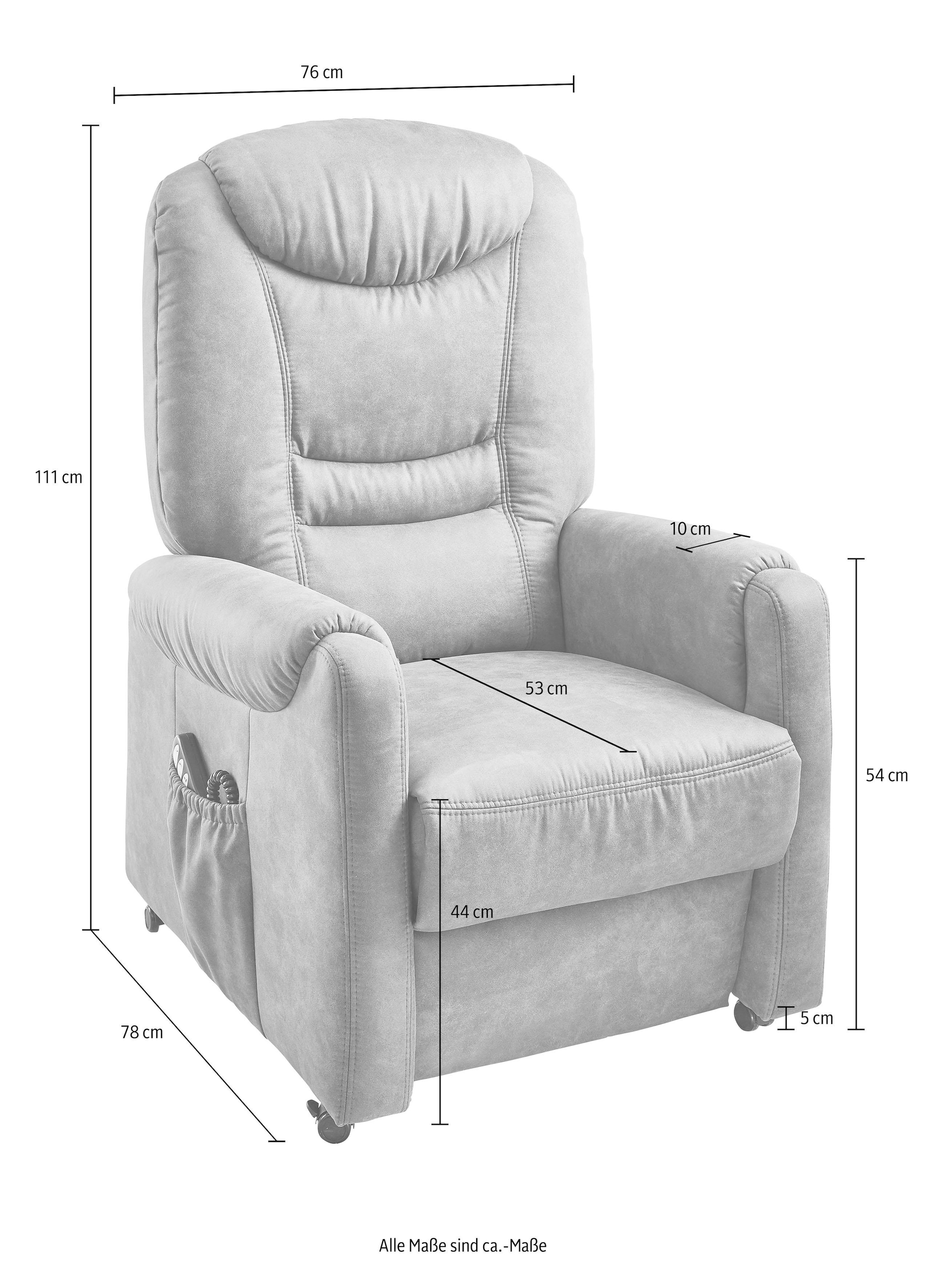 sit&more Fauteuil TV »Morten« in Grösse S, wahlweise mit Motor und Aufstehhilfe