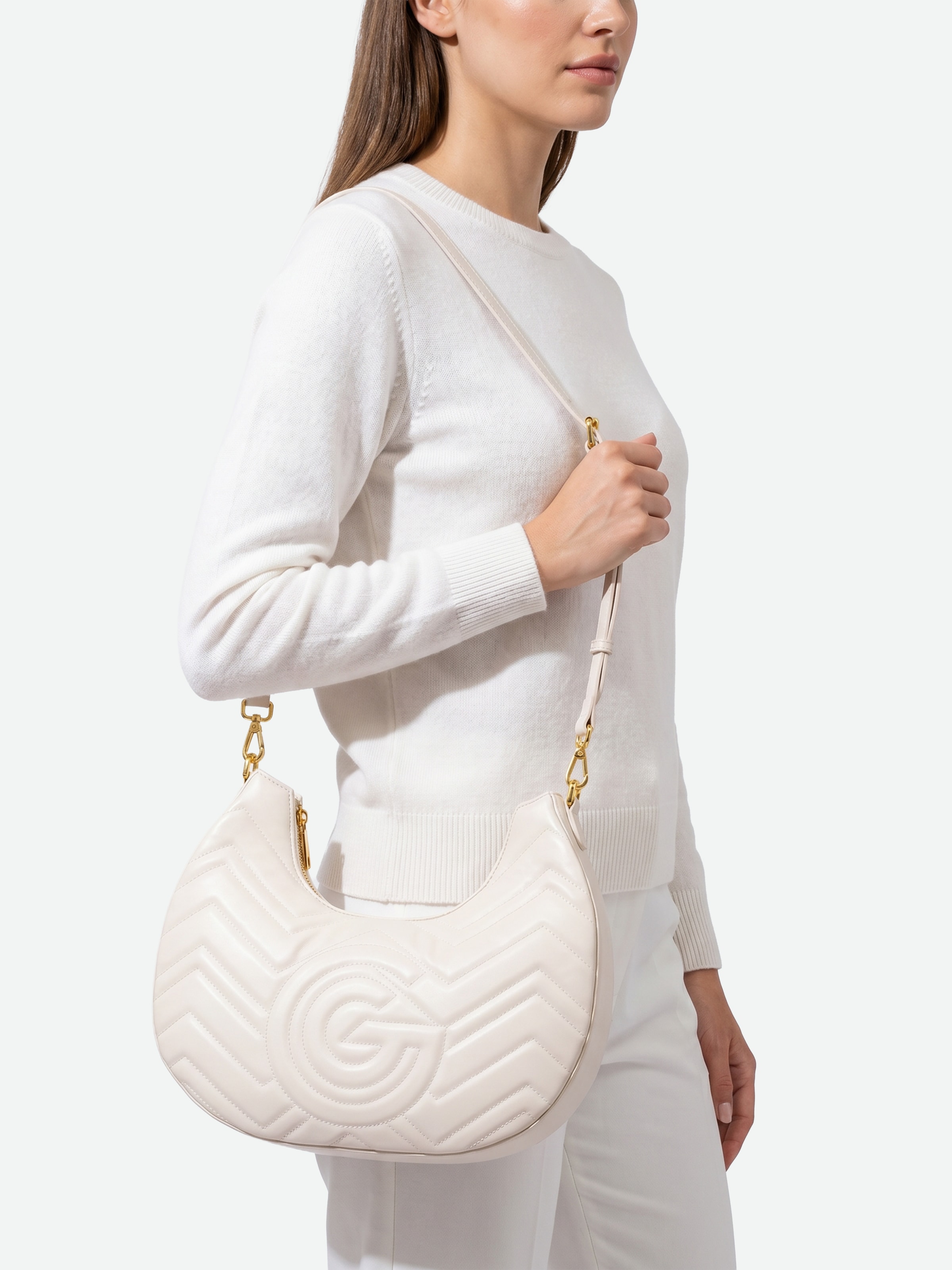 Gabriella GUCCI Hobo »JENNIFER« sac à main femme, sac à épaule, sac bandoulière avec de nombreux détails