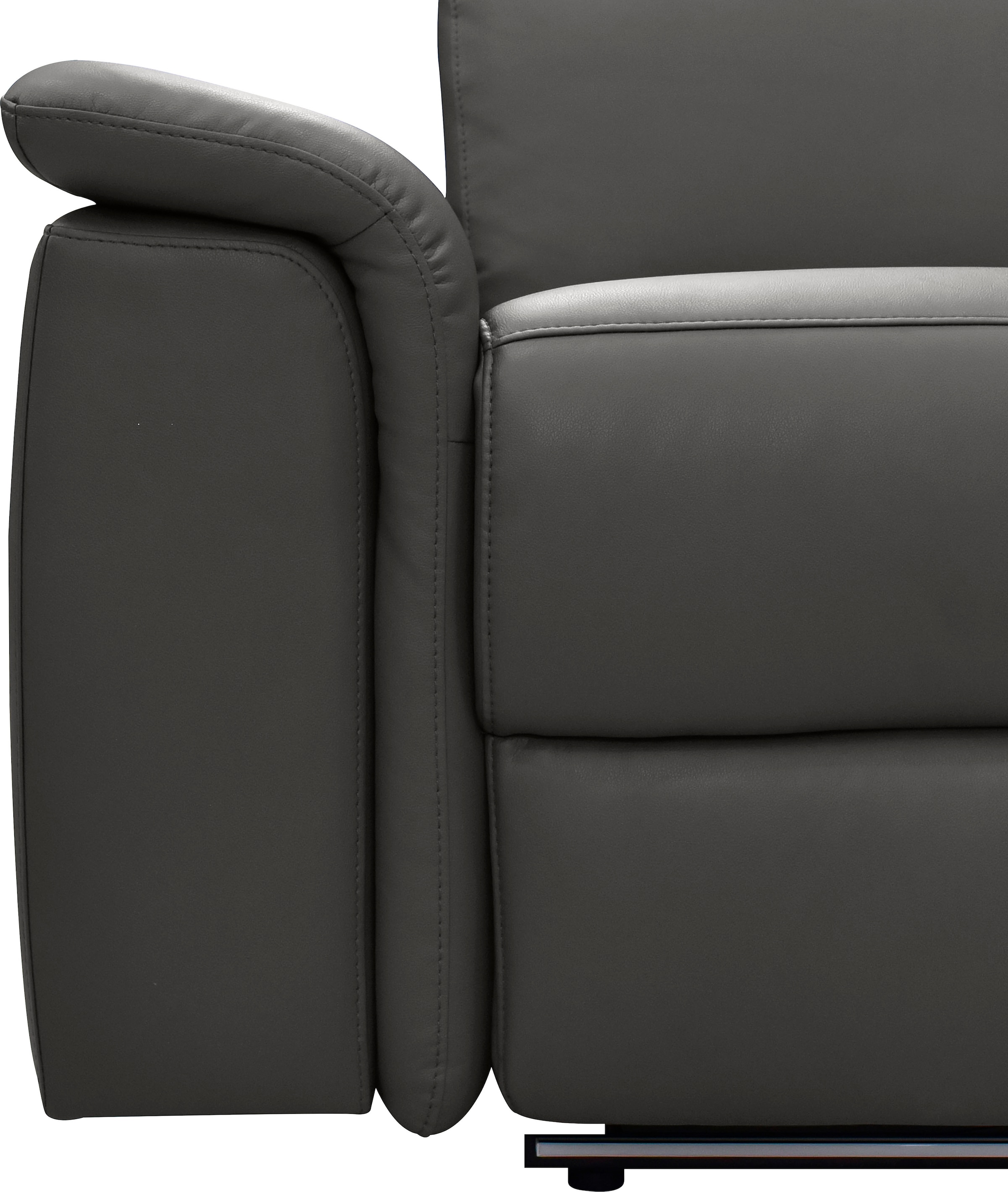 Home affaire 2-Sitzer »Pareli 172cm, manuelle u. elektr. Relaxfunktion« USB, Kopfteil-Verstellung, LED, in Echtleder, Kunstleder, Web