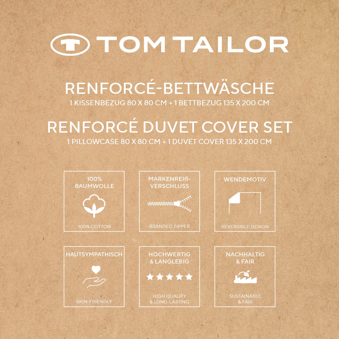 TOM TAILOR HOME Bettwäsche »LARGE CHECK in Gr. 135x200cm oder 155x220cm« 2 Stk. new bedroom, gewebtes Label