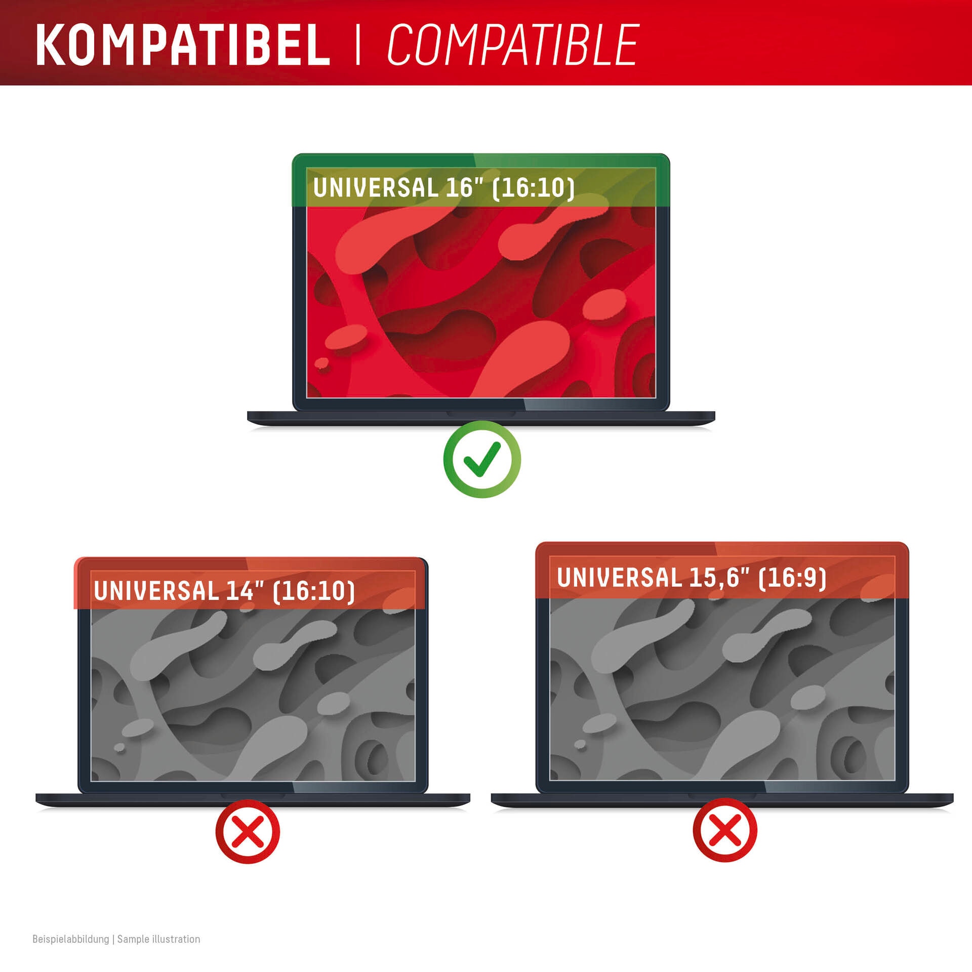 Displex Film de protection d'écran »Privacy Safe Magnetischer Blickschutzfilter Universal 16" (16:10)« für Universal 16" (16:10) Laptops und Notebooks Displayschutzglas, Schutzfolie, Bildschirmschutz, kratz- & stossfest