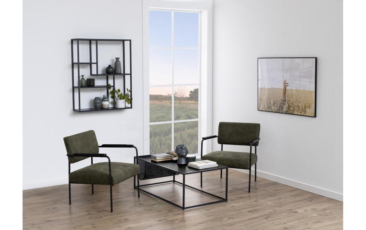 AC Design Table basse mit Gestell aus Metall, rechteckige Form, Zeitungsständer aus Metall