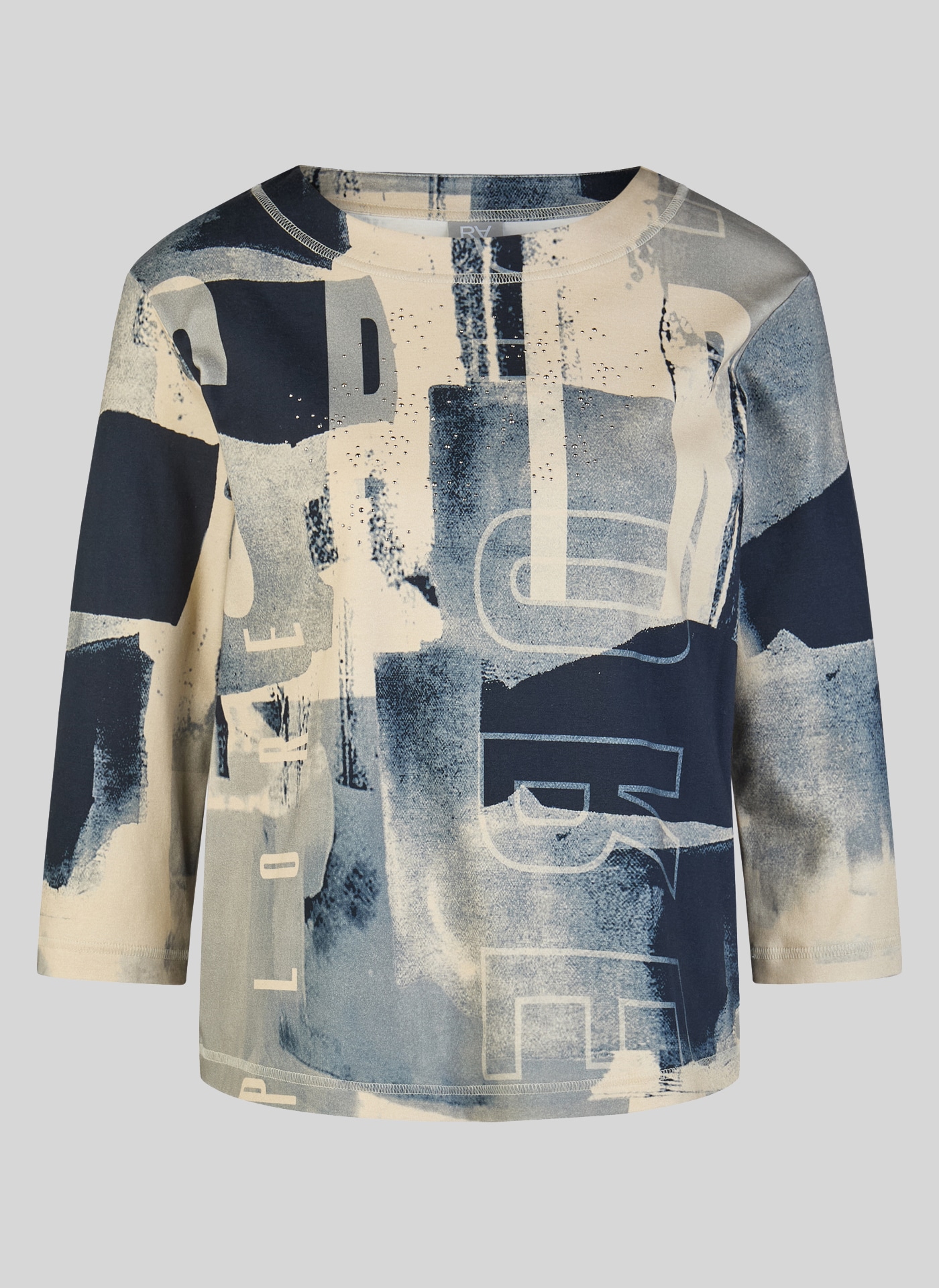 Rabe T-shirt à manches 3/4 Avec motif graphique et détails pailletés