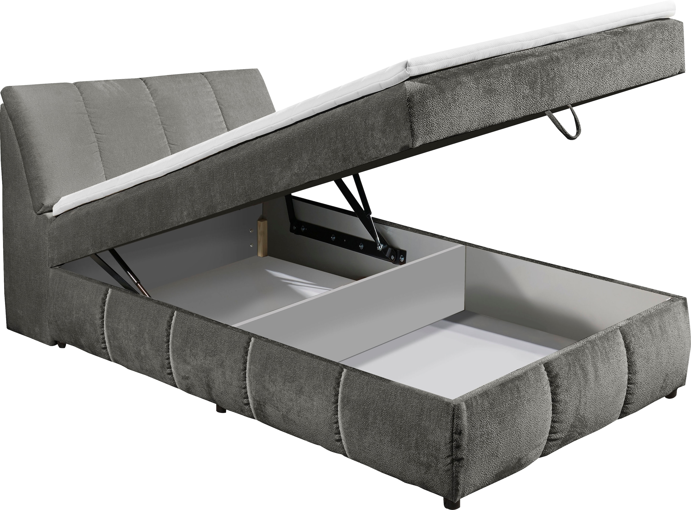 ED EXCITING DESIGN Lit de boxe »Valencia« comprend coffre de lit et espace de rangement dans la tête de lit