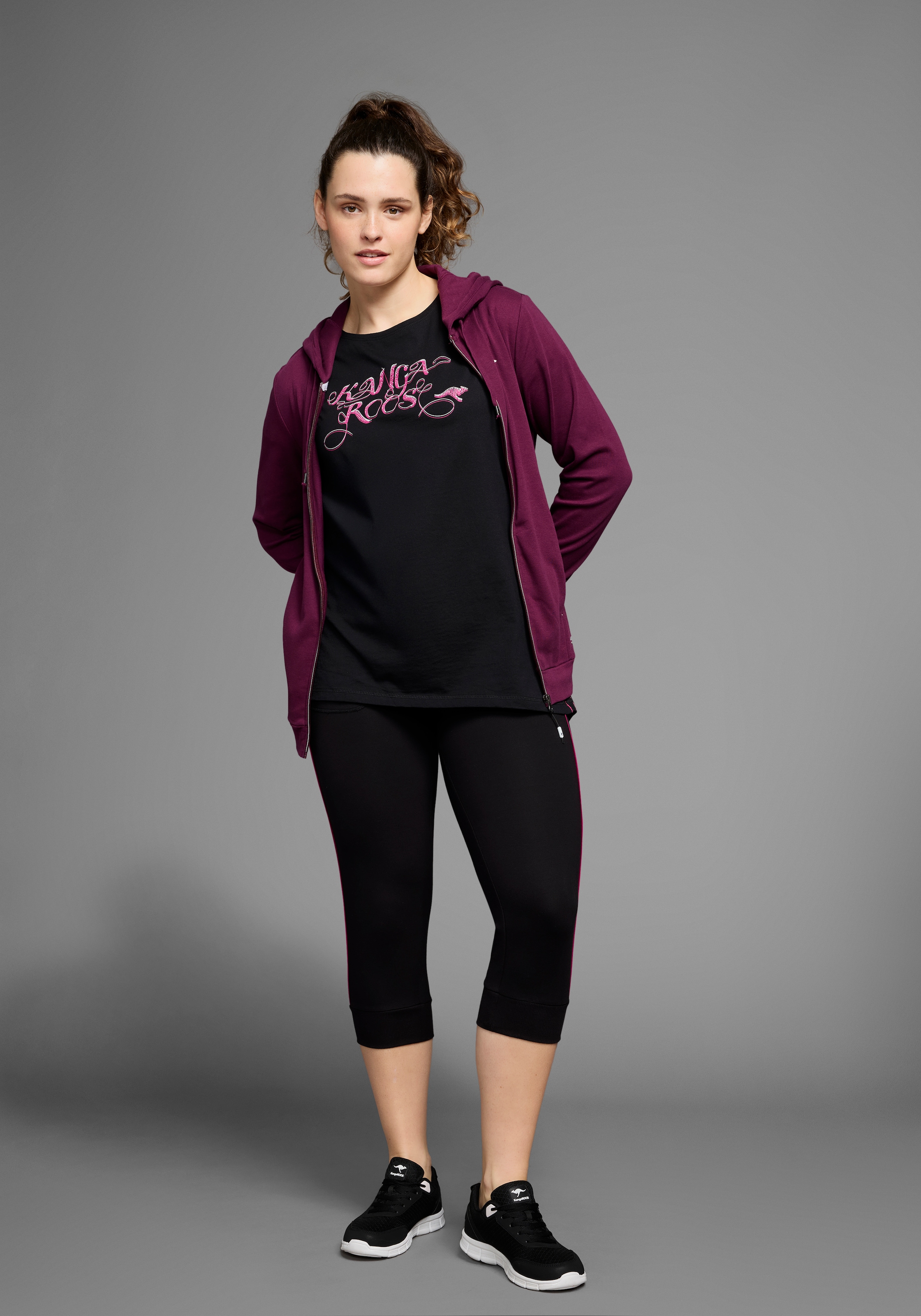 KangaROOS T-shirt long Packung, 2er-Pack, 2 cuis Kurzarm,  figurumschmeichelnde Passform, grosse Grössen