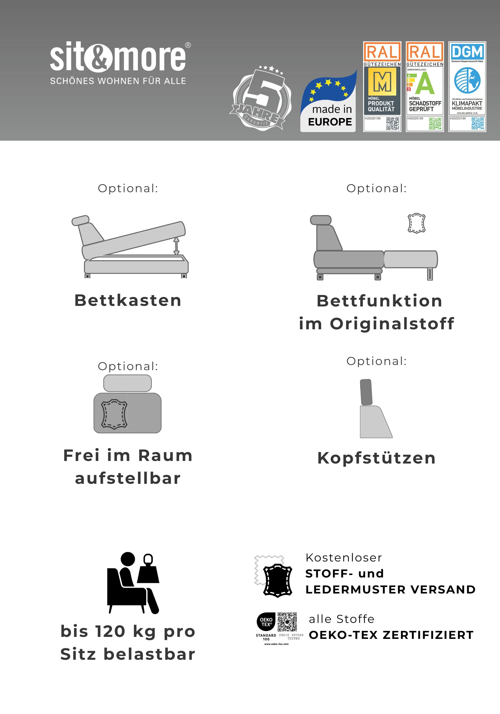 sit&more Tabouret rembourré »Chelsea« mit praktischen Stauraum