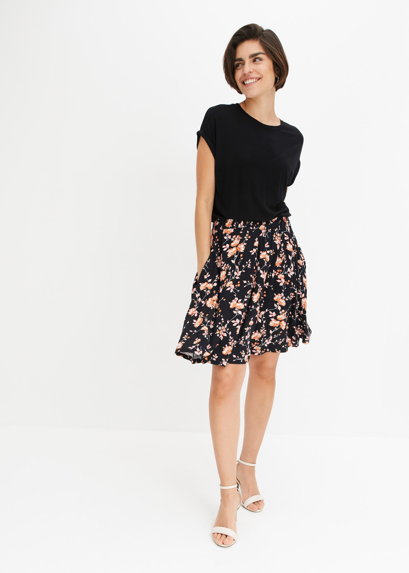 bonprix Robe midi Jerseykleid aus Viskose-Mix