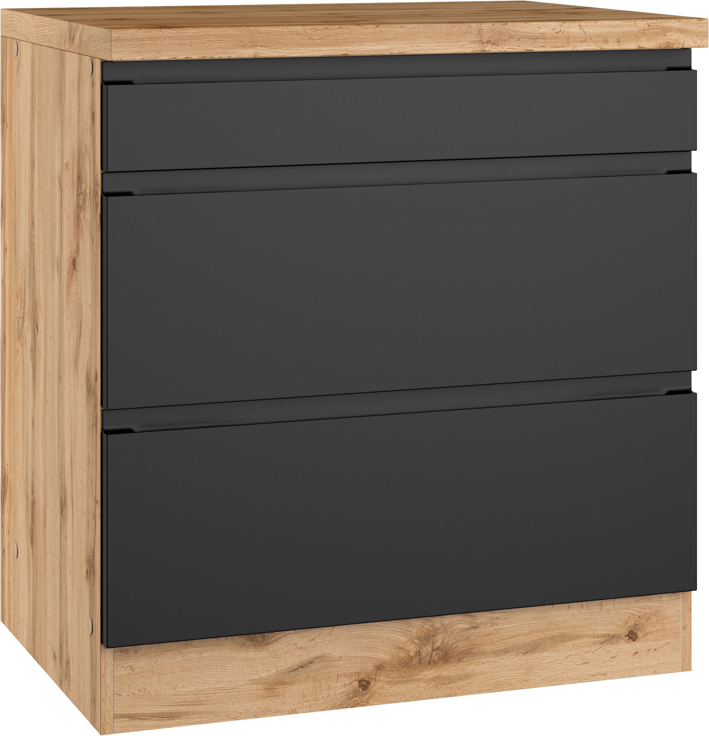 KOCHSTATION »KS-Virginia,neu in verbesserter Ausführung« Rangement, Softclose,  Largeur 80 cm, hauteur 86 cm, tiroirs softclose