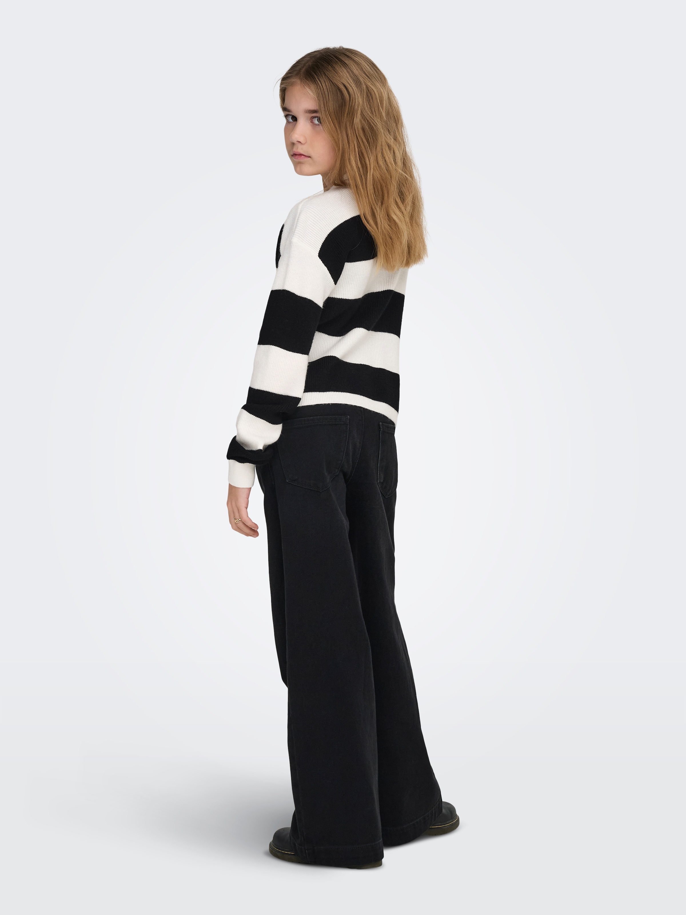 KIDS ONLY Pull en tricot »KOGFRANCA SHORT L/S STRIPE KNT NOOS« mélange viscose, coupe ample