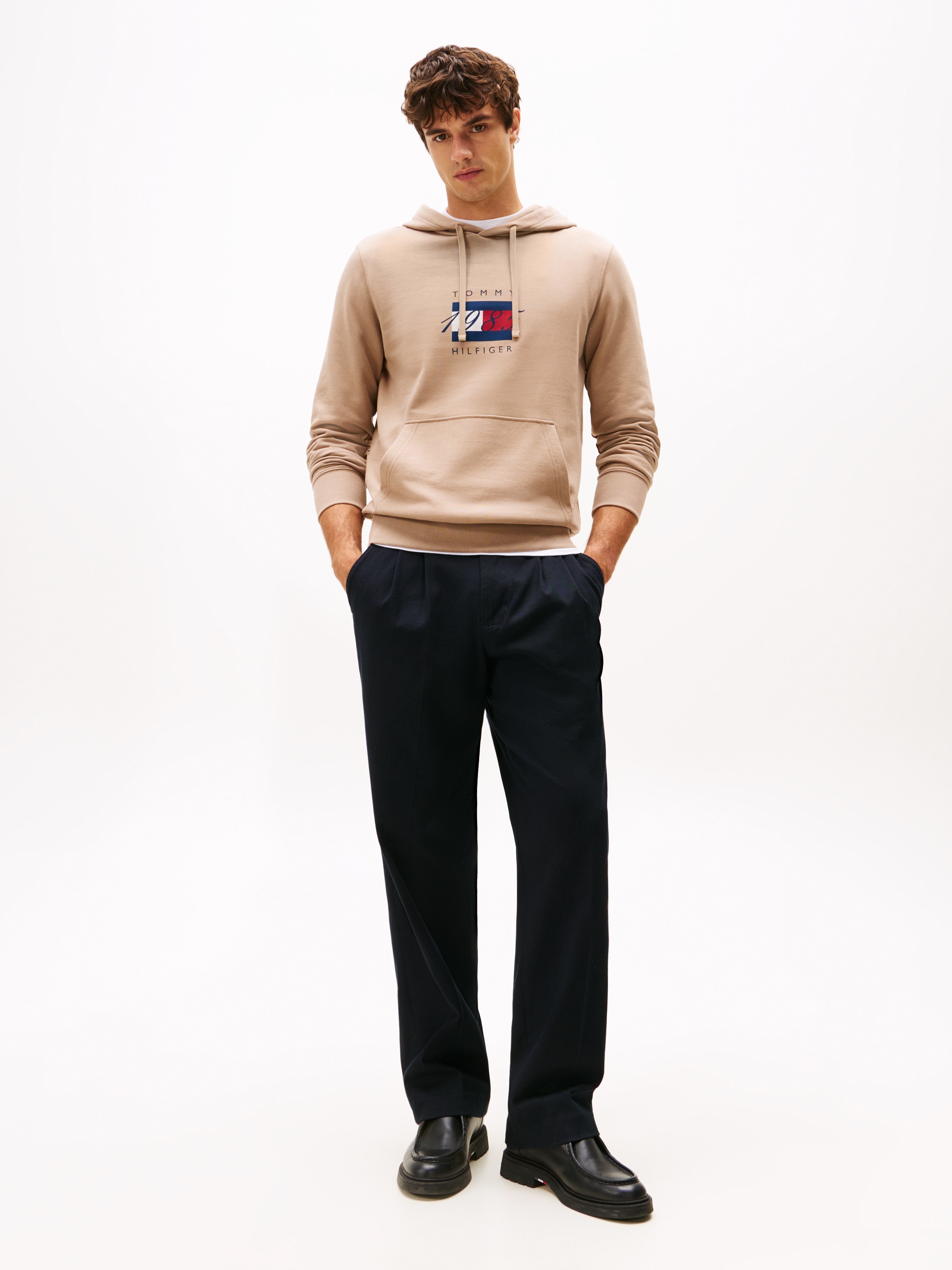 Tommy Hilfiger Sweat à capuche »LINEAR FLAG GRAPHIC«, Regular Fit, Hoodie, Kapuze mit Tunnelzug
