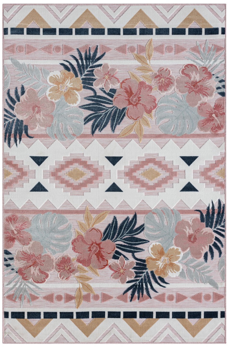 Myflair Möbel & Accessoires Teppich »Lotus, LAGERRÄUMUNG!« rechteckig 8 mm Höhe florales Design, Blumen Motiv, Outdoor geeignet, Balkon, Terrasse